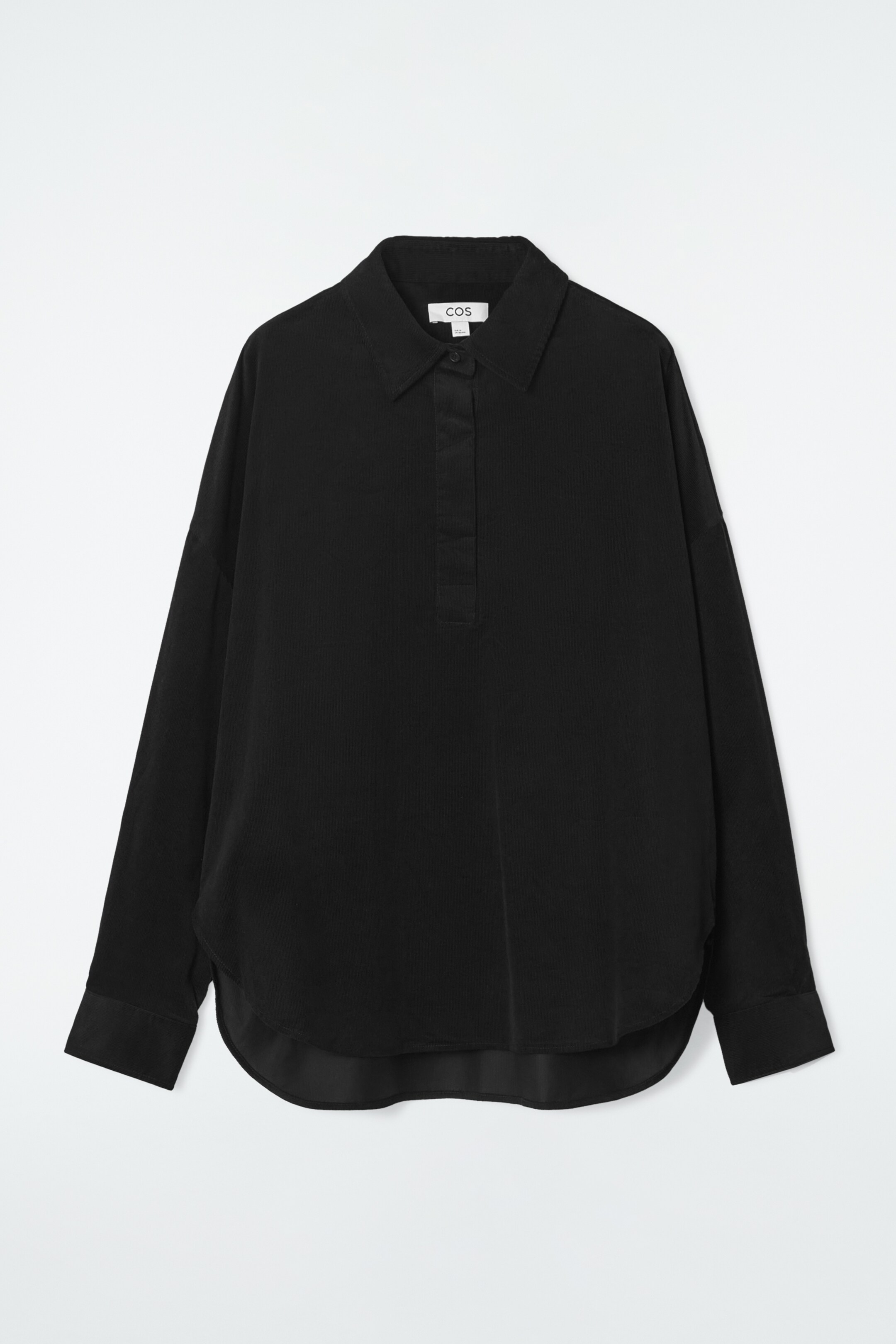Agrandir l'image: CHEMISE DEMI-PATTE DÉCONTRACTÉE EN VELOURS CÔTELÉ - NOIR - FEMME | H&M CH 7