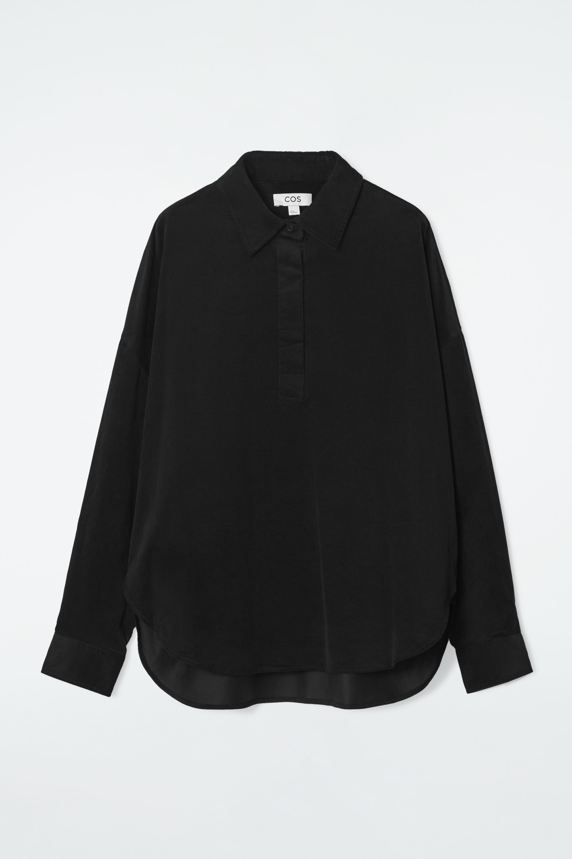 ANGLED V-NECK TOP - BLACK | COS