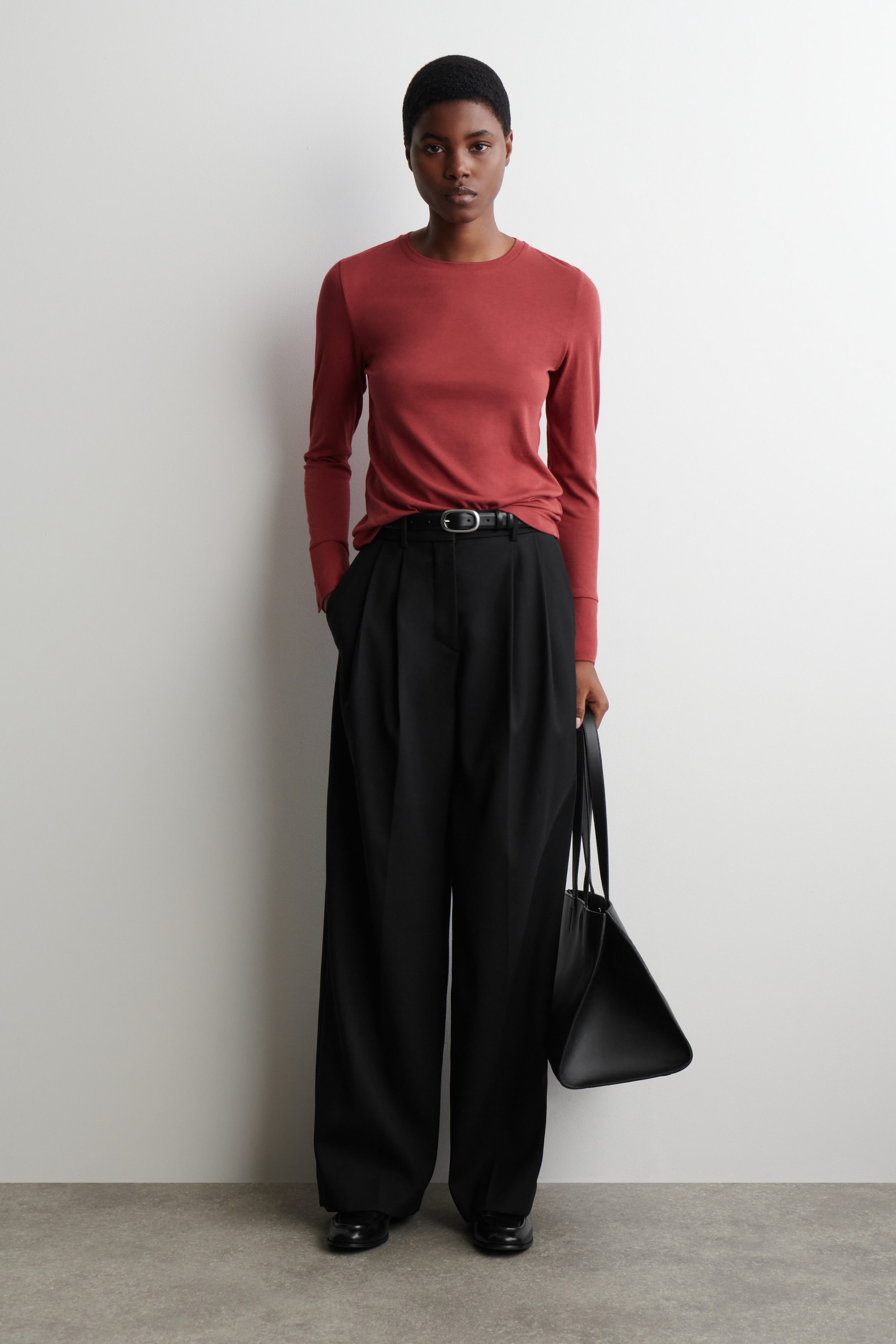 COTTON JERSEY LONG-SLEVELED TOP