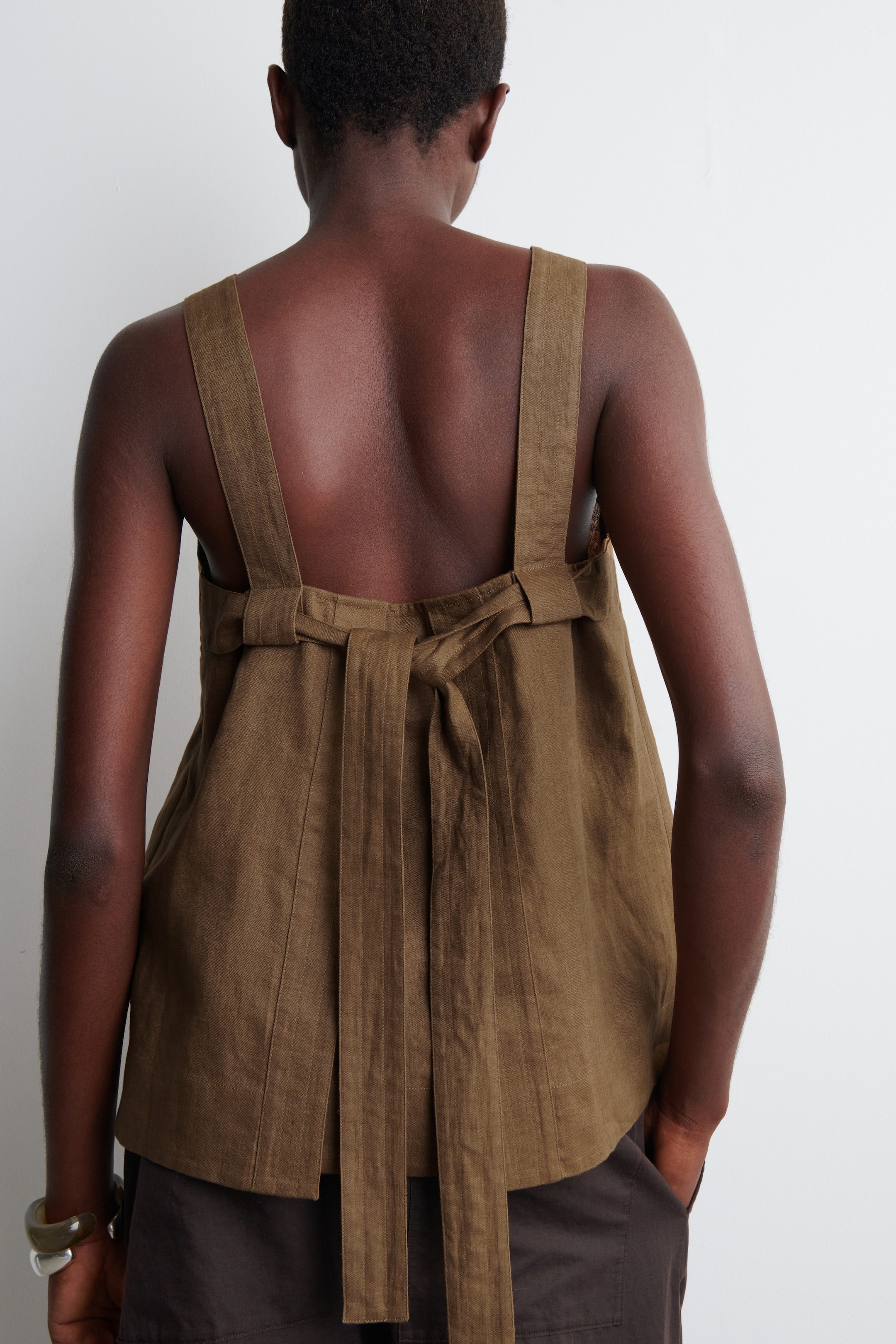 TIE-BACK LINEN TOP