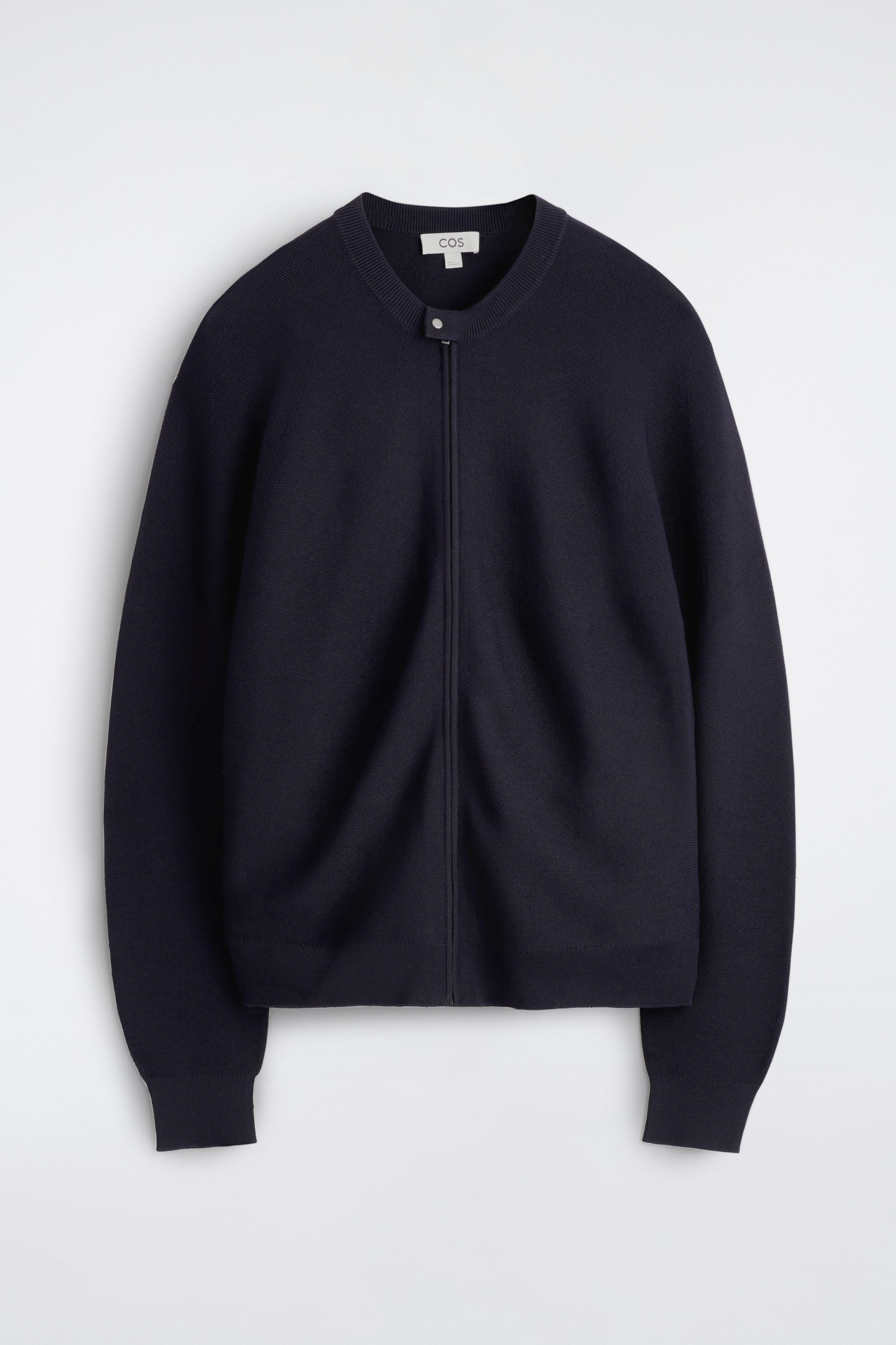 COS レーサーネック　ニットジャケット RACER-NECK KNITTED JACKET - NAVY | COS US