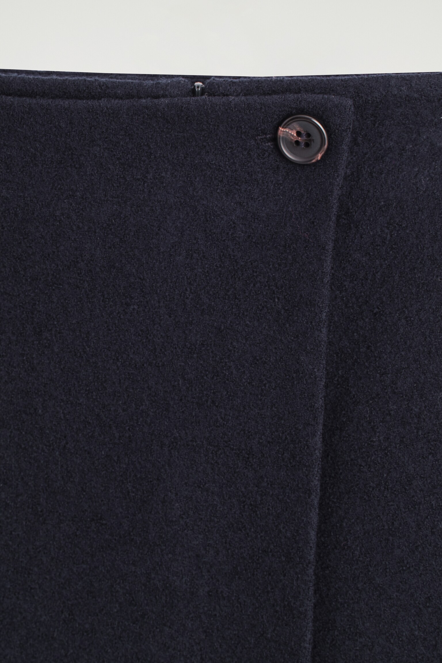 MINI-JUPE EN LAINE MÉRINOS BOUILLIE - BLEU MARINE - 5