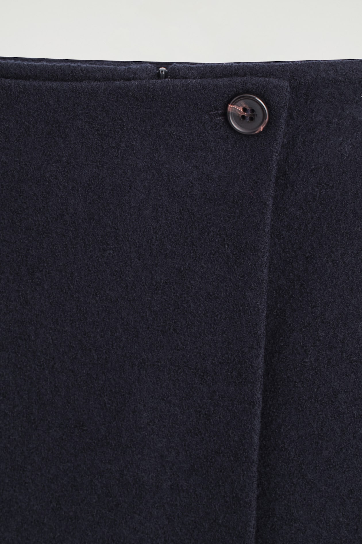BOILED MERINO WOOL MINI SKIRT — NAVY