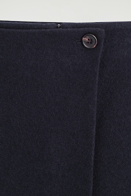BOILED MERINO WOOL MINI SKIRT — NAVY 1