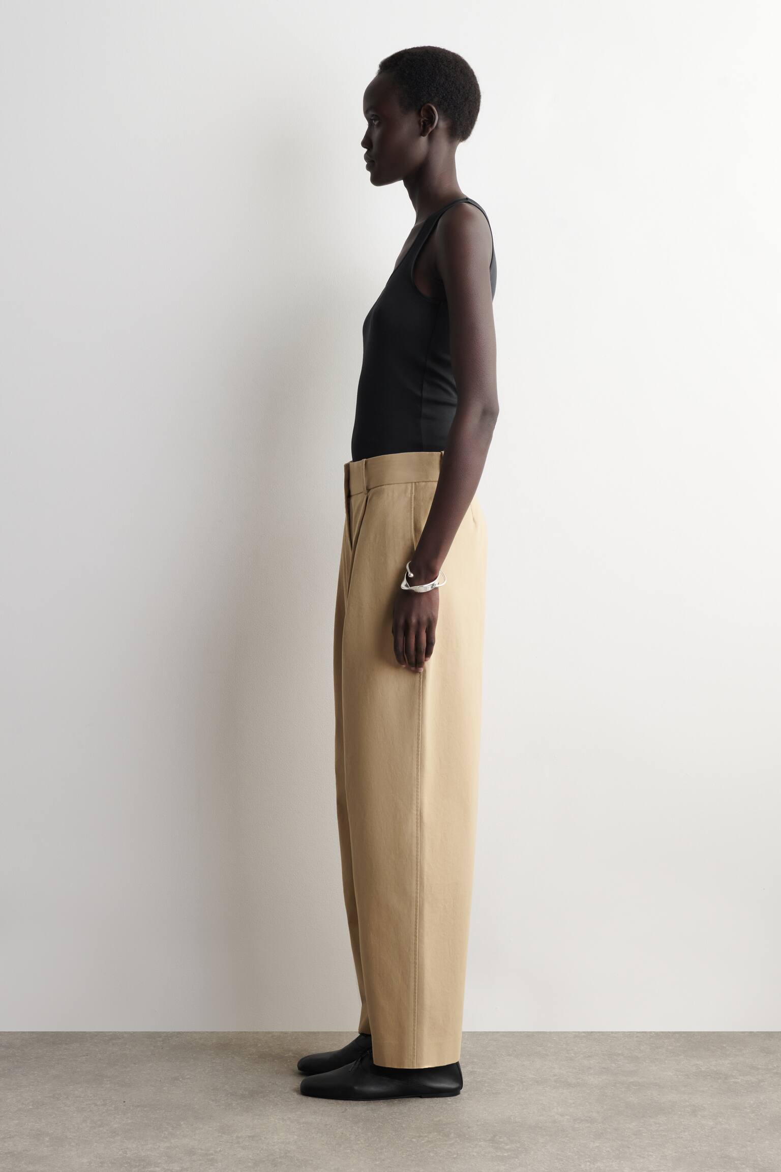 SATIN-TRIMMED COTTON-JERSEY TANK TOP - BLACK/PINK - 4