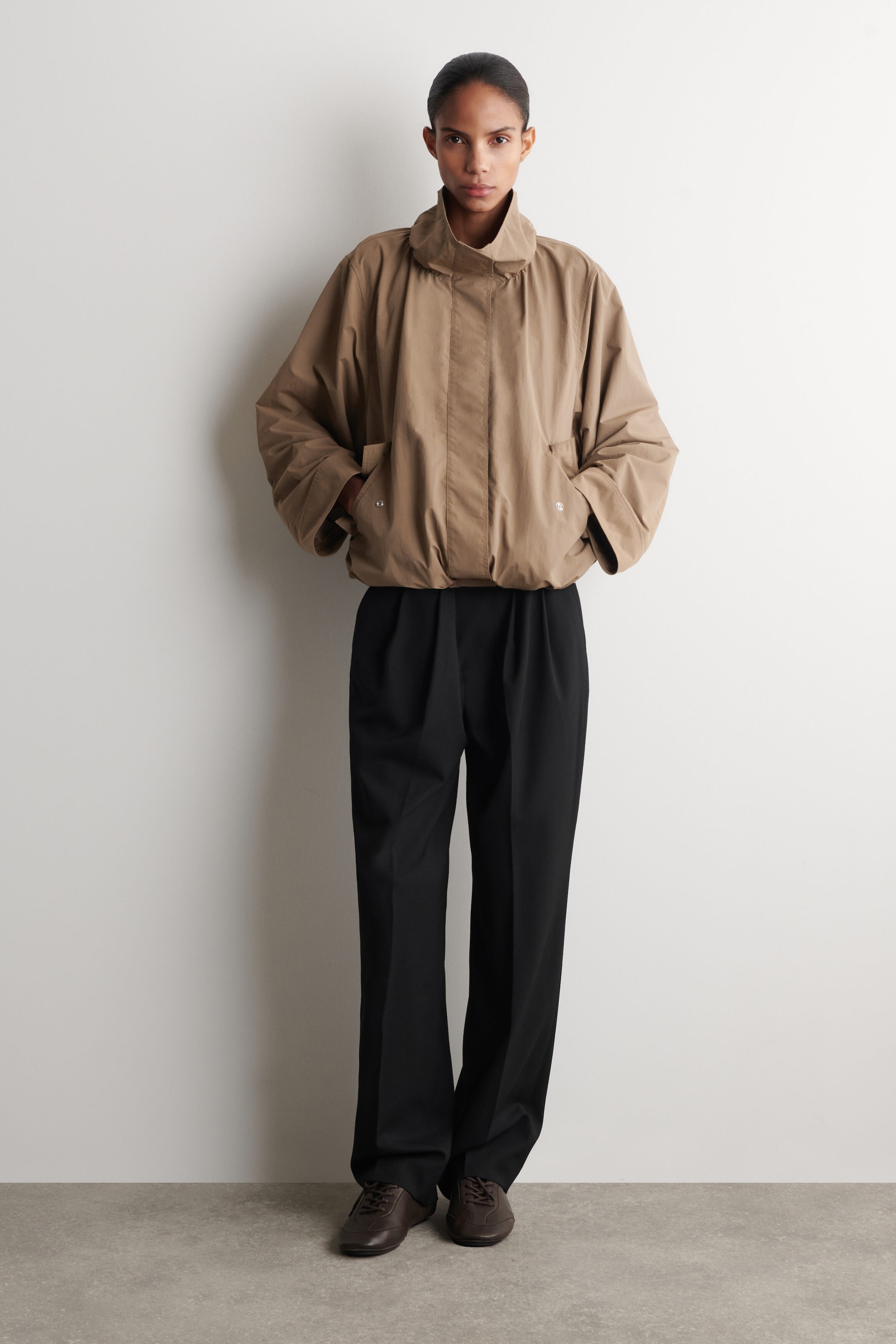 NYLON FUNNEL-NECK JACKET