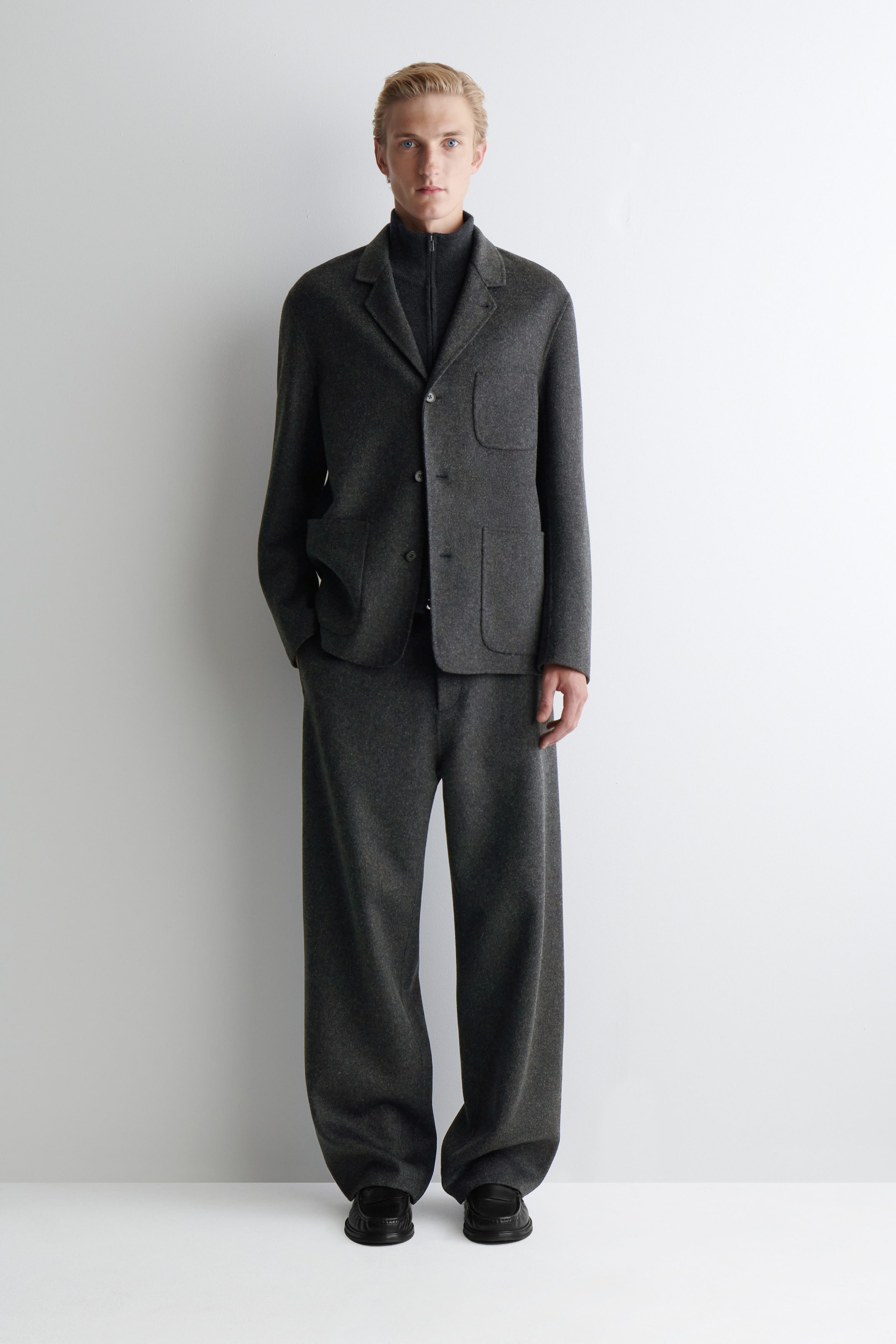 UNSTRUCTURED SPLIT WOOL BLAZER