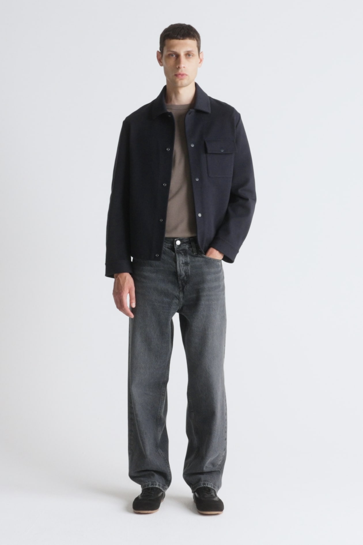 JERSEY-TWILL SHIRT JACKET