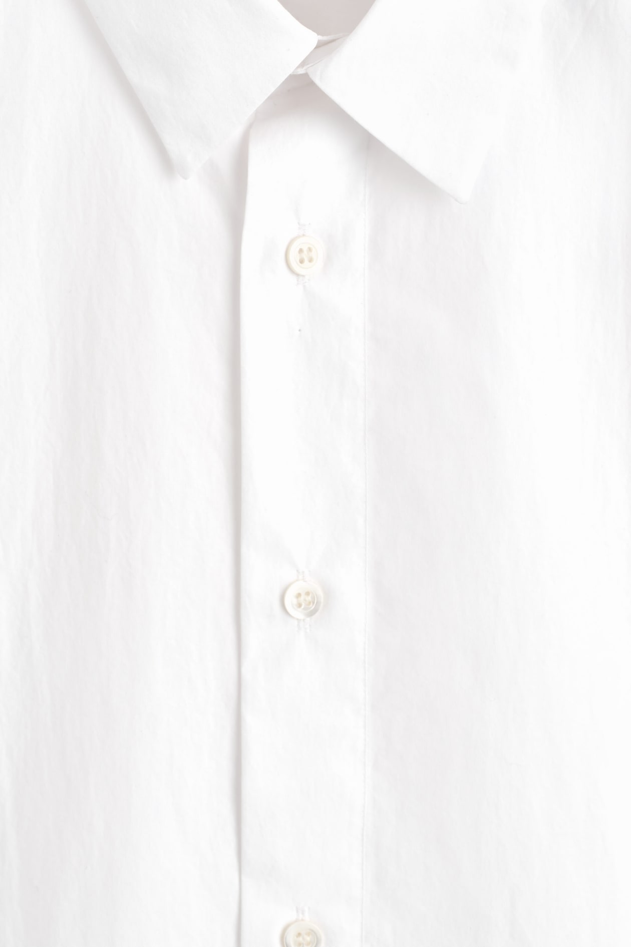 RELAXED COTTON SHORT-SLEEVED SHIRT — WHITE