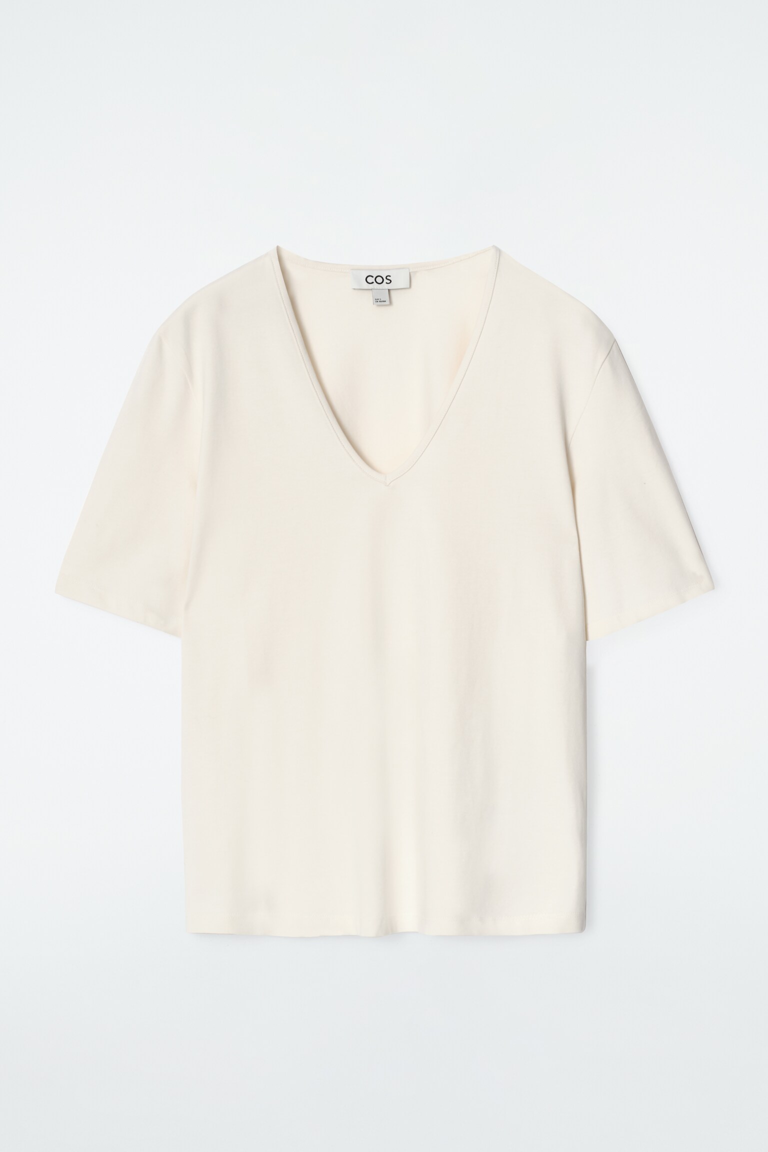 CAMISETA DE ALGODÓN CON CUELLO DE PICO - CRUDO - 2