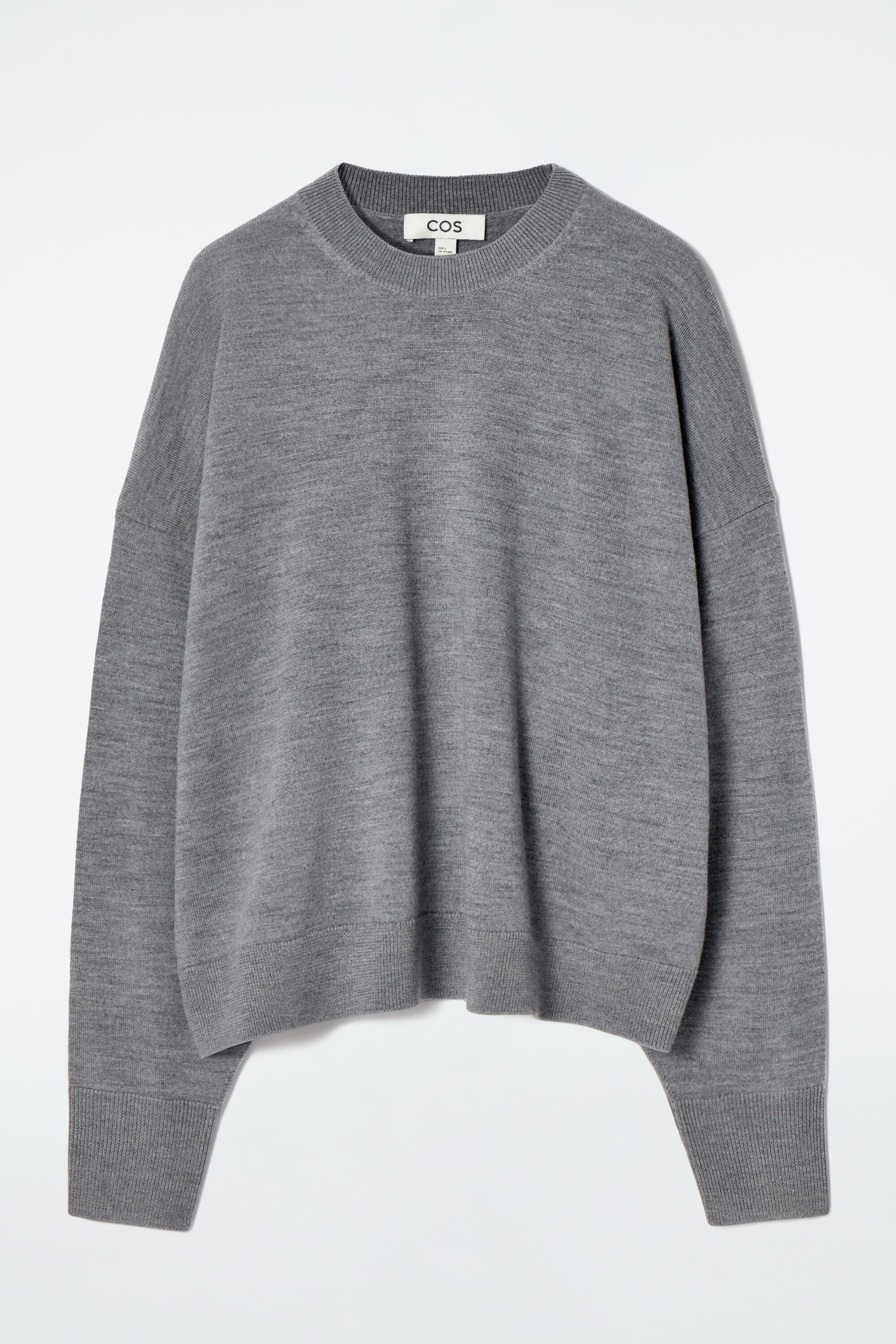 MERINO WOOL CREW-NECK SWEATER - GRAY MÉLANGE | COS US
