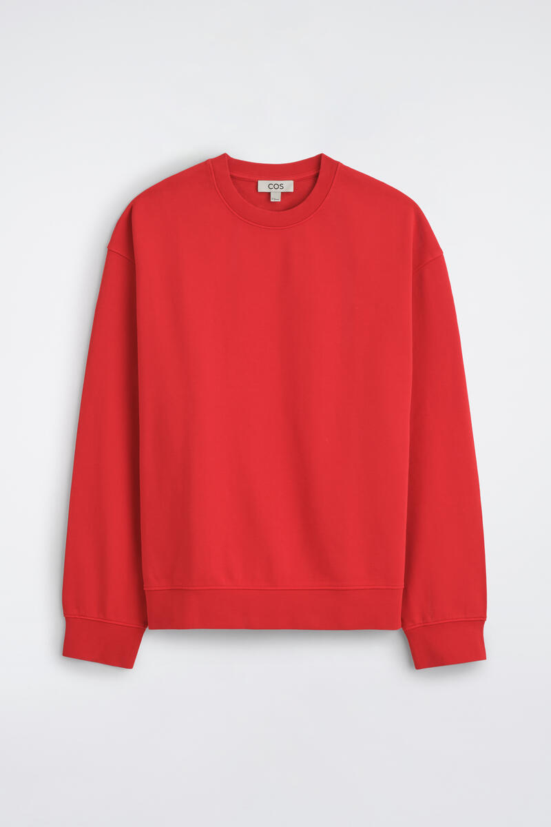 Washed-Cotton Sweatshirt in Red