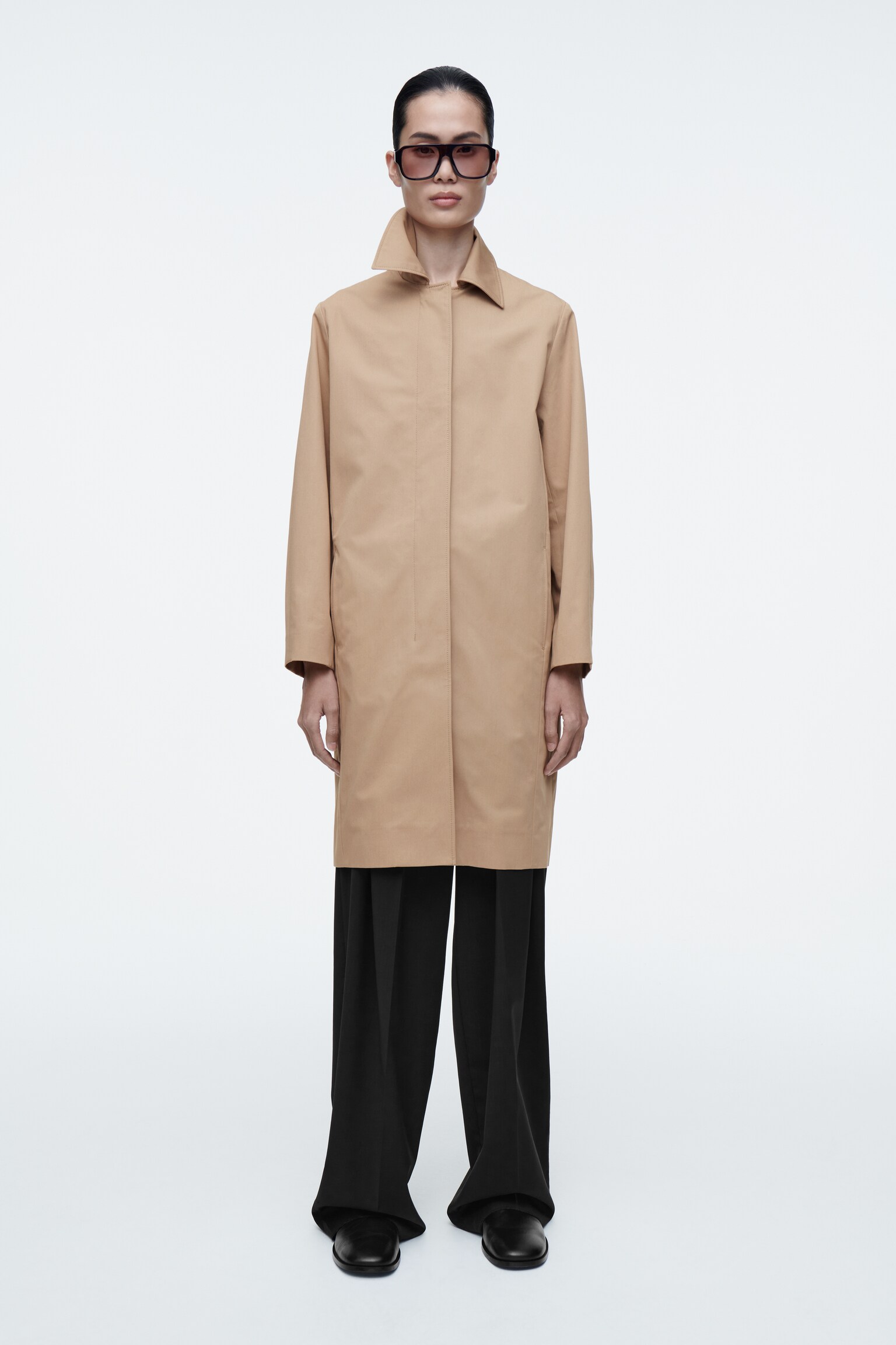 MANTEAU DE MI-SAISON EN COTON - BEIGE/VERT - 3