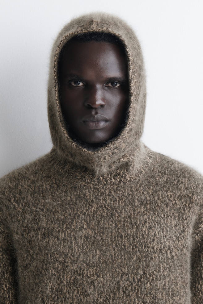 BRUSHED PURE CASHMERE BALACLAVA — MOCHA MÉLANGE