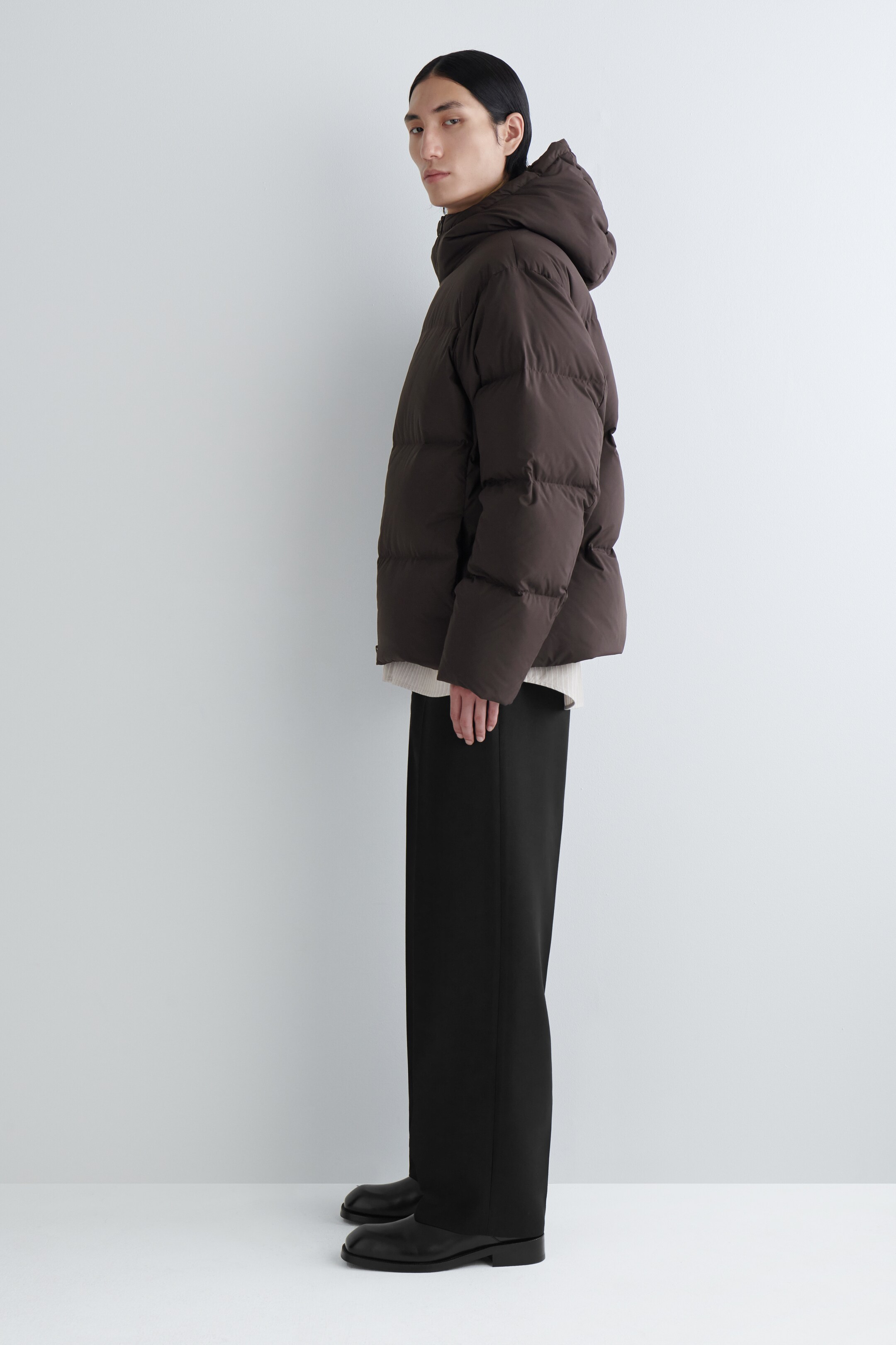 View larger image: HOODED DOWN PUFFER JACKET - DARK BROWN - Men | H&M GB 4