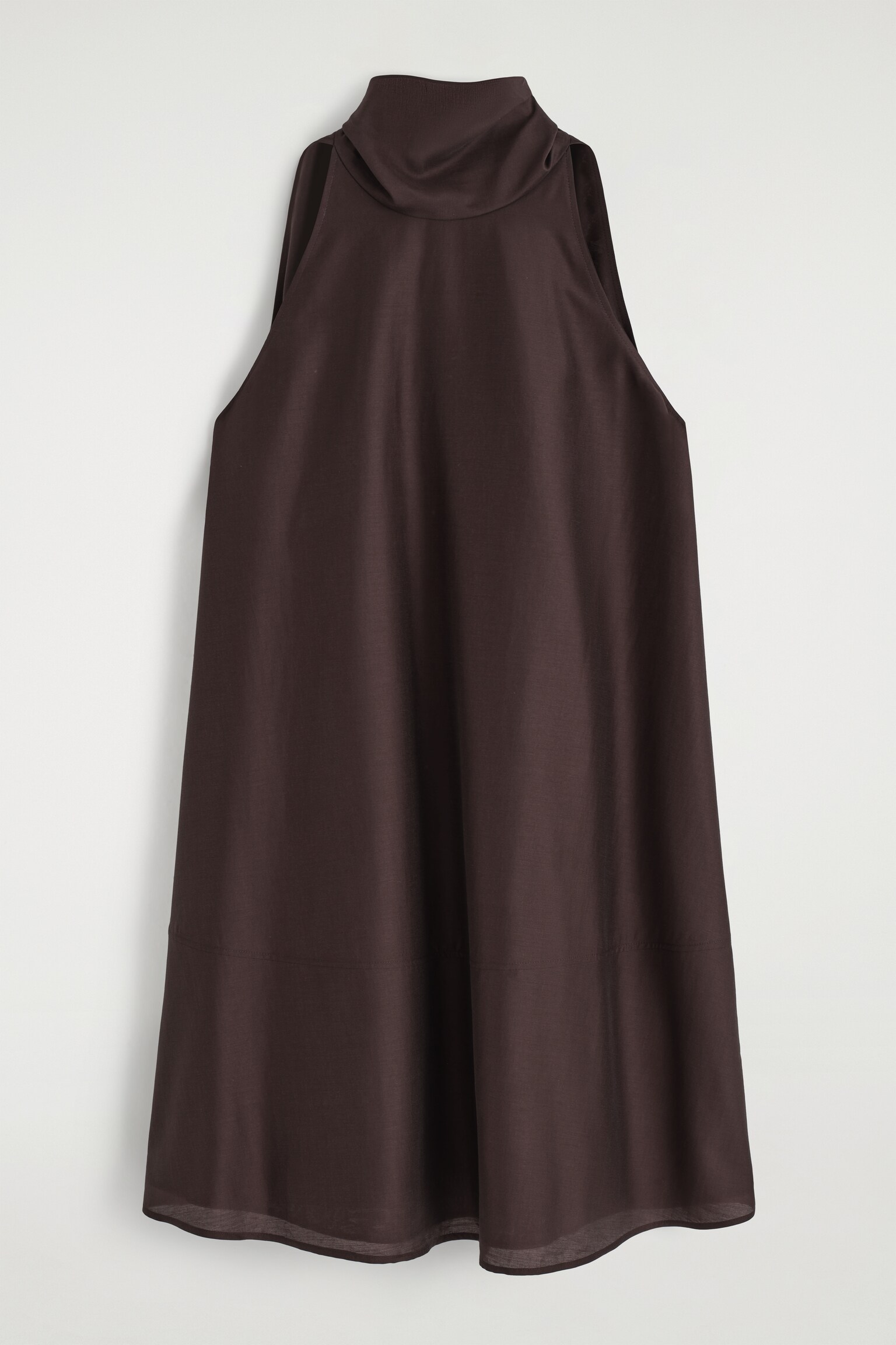 ROBE COURTE À ENCOLURE LICOU FLUIDE - BRUN FONCÉ/VERT CLAIR/ROUGE - 2
