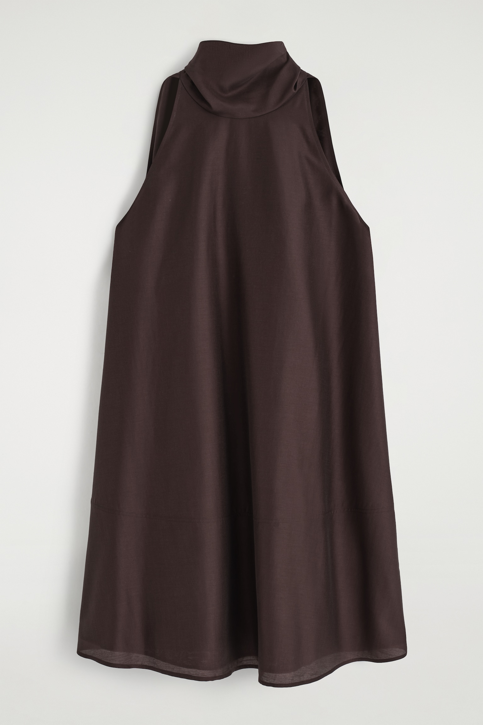 ROBE COURTE À ENCOLURE LICOU FLUIDE - BRUN FONCÉ/VERT CLAIR/ROUGE - 2