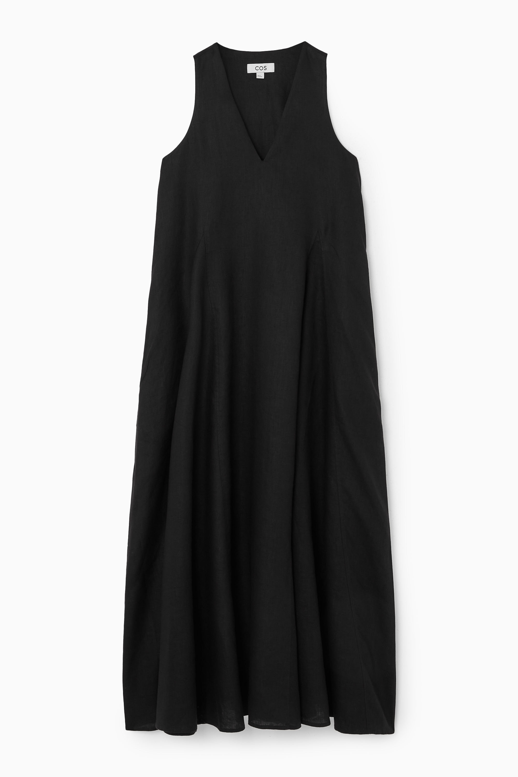 VOLUMINOUS V-NECK MAXI DRESS - BLACK | COS