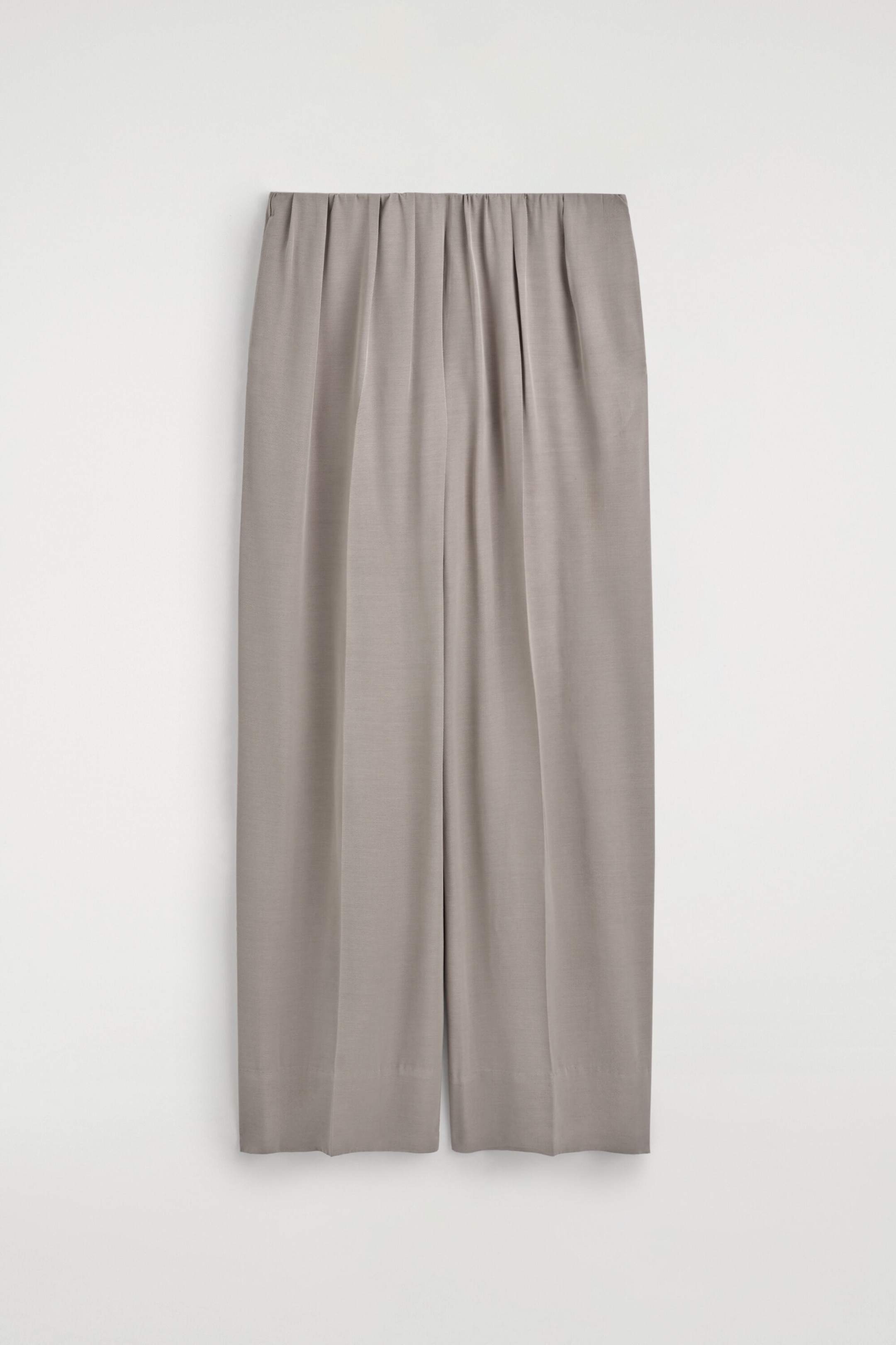 Pantalon droit en sergé, taille élastiquée