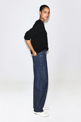 INLET BOUCLÉ CURVED-LEG JEANS — BLUE 4