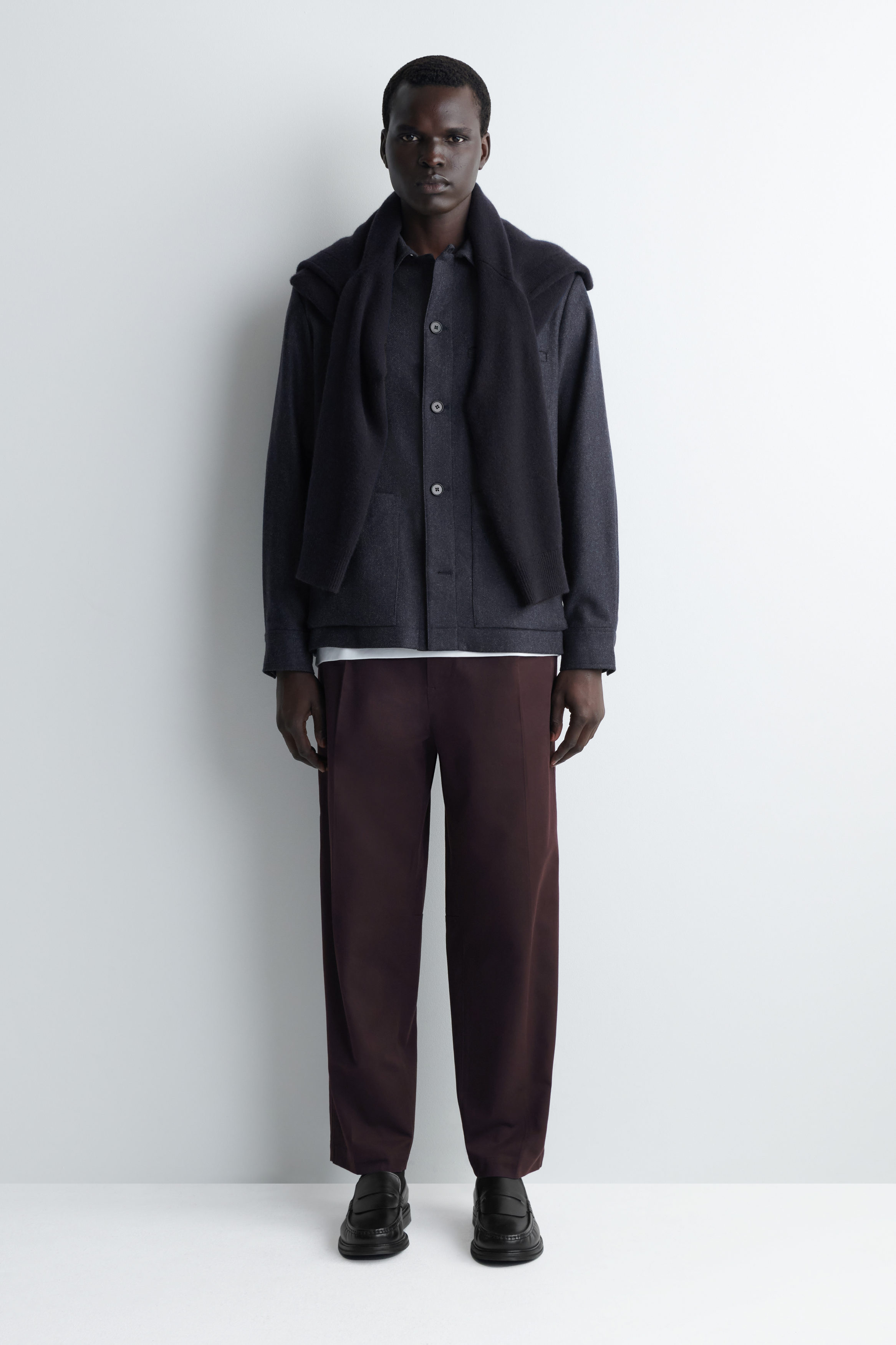 CROPPED COTTON RELAXED-FIT STRAIGHT-LEG PANTS