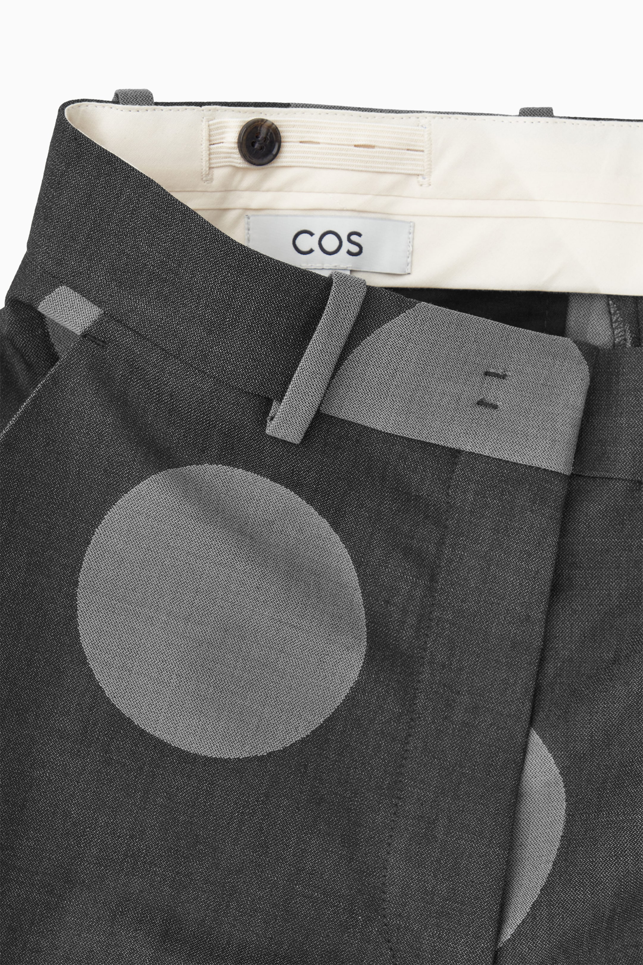 REGULAR POLKA-DOT STRAIGHT-LEG WOOL TROUSERS