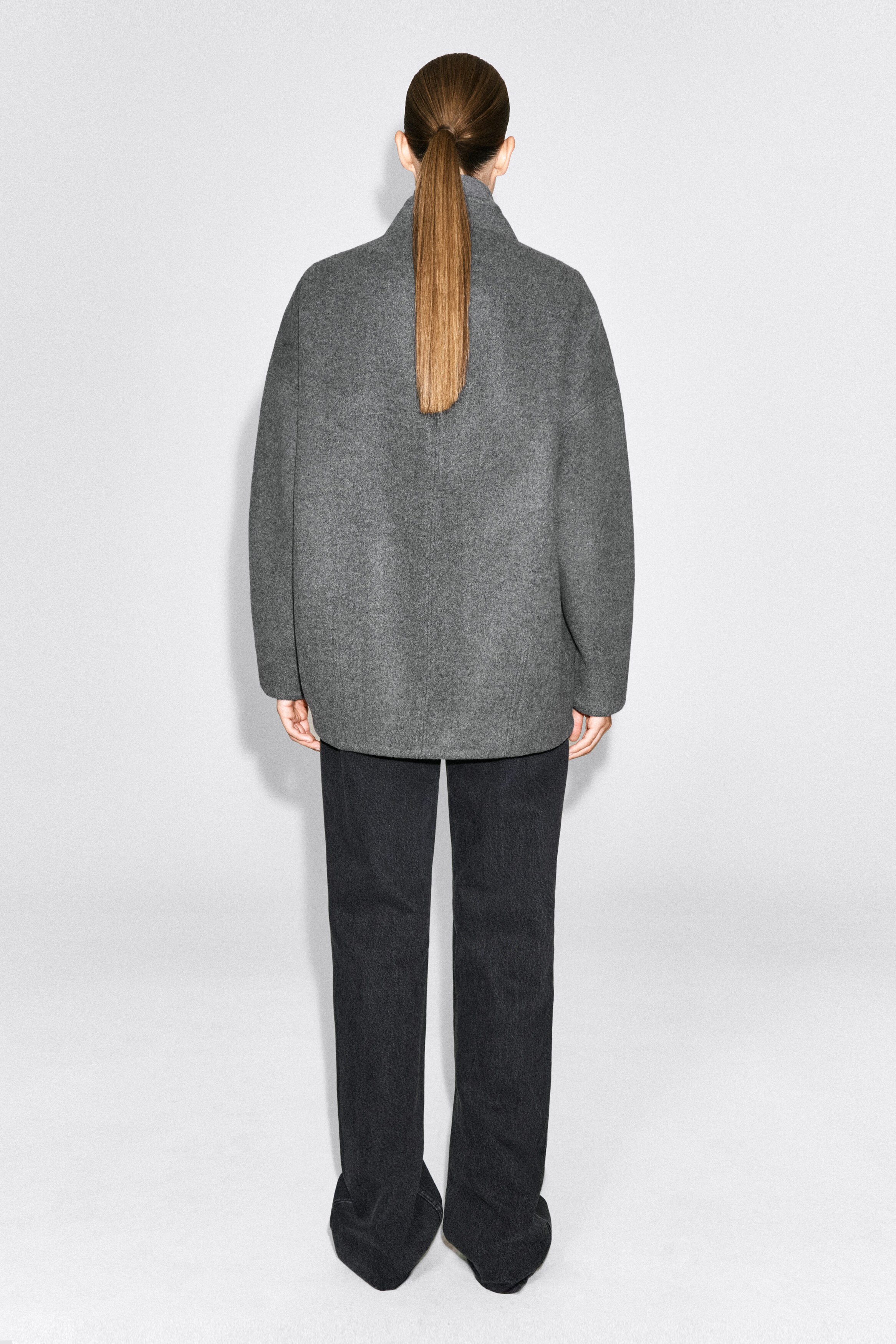 SCULPTED WOOL-BLEND ZIP-UP JACKET - GRAY | COS US