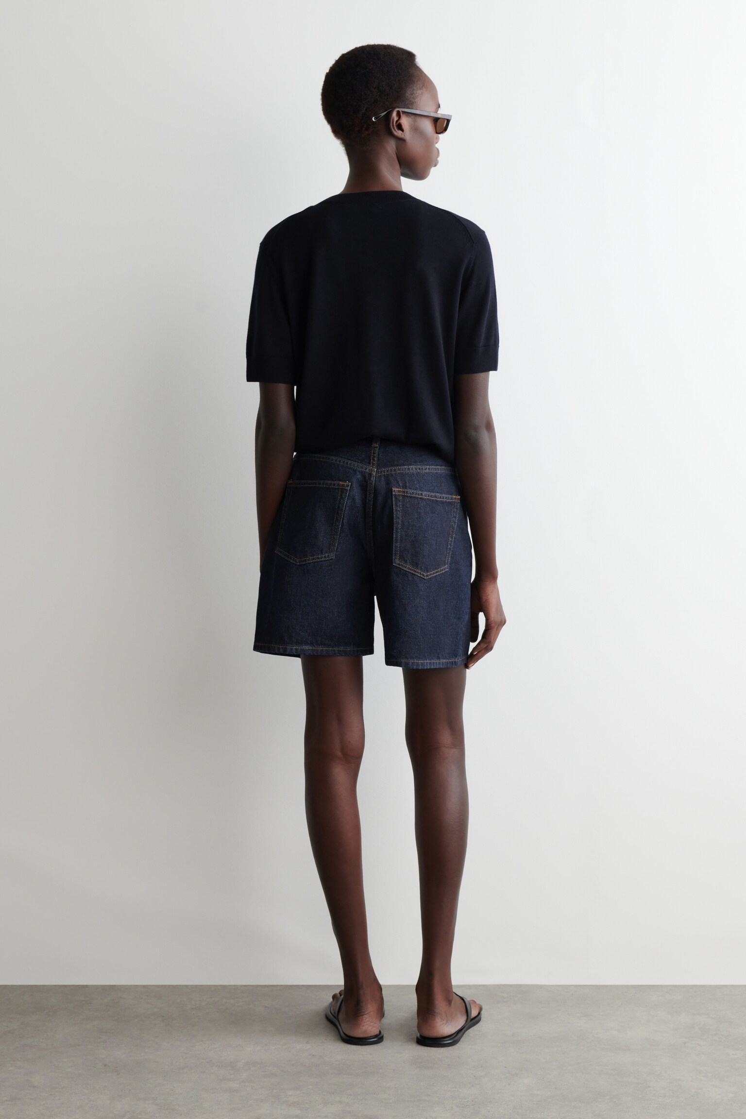 SHORT TAILLE HAUTE EN DENIM - INDIGO/BLEU DÉLAVÉ - 8