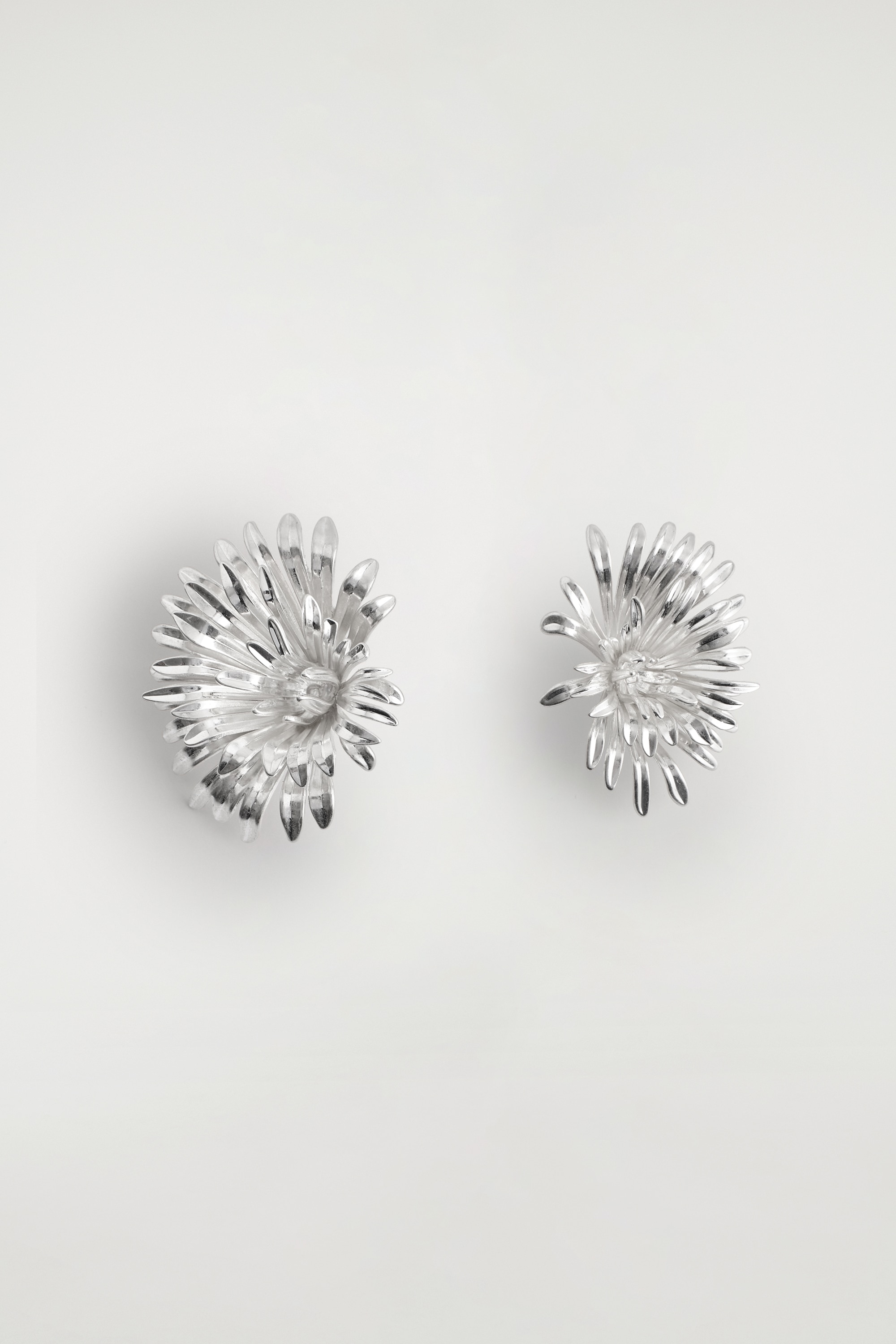 BOUCLES D'OREILLES FLORALES ABSTRAITES - ARGENTÉ