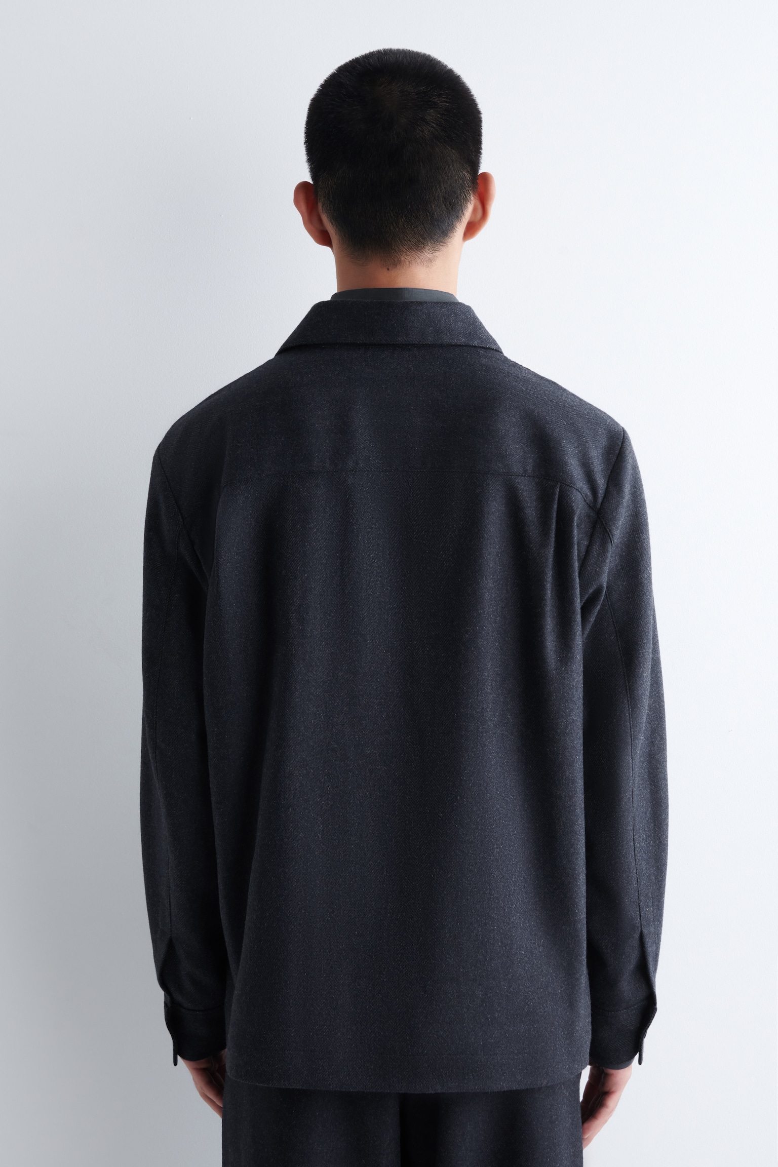 WOOL OVERSHIRT - CHARCOAL / HERRINGBONE/GREY / BIRDSEYE - 6