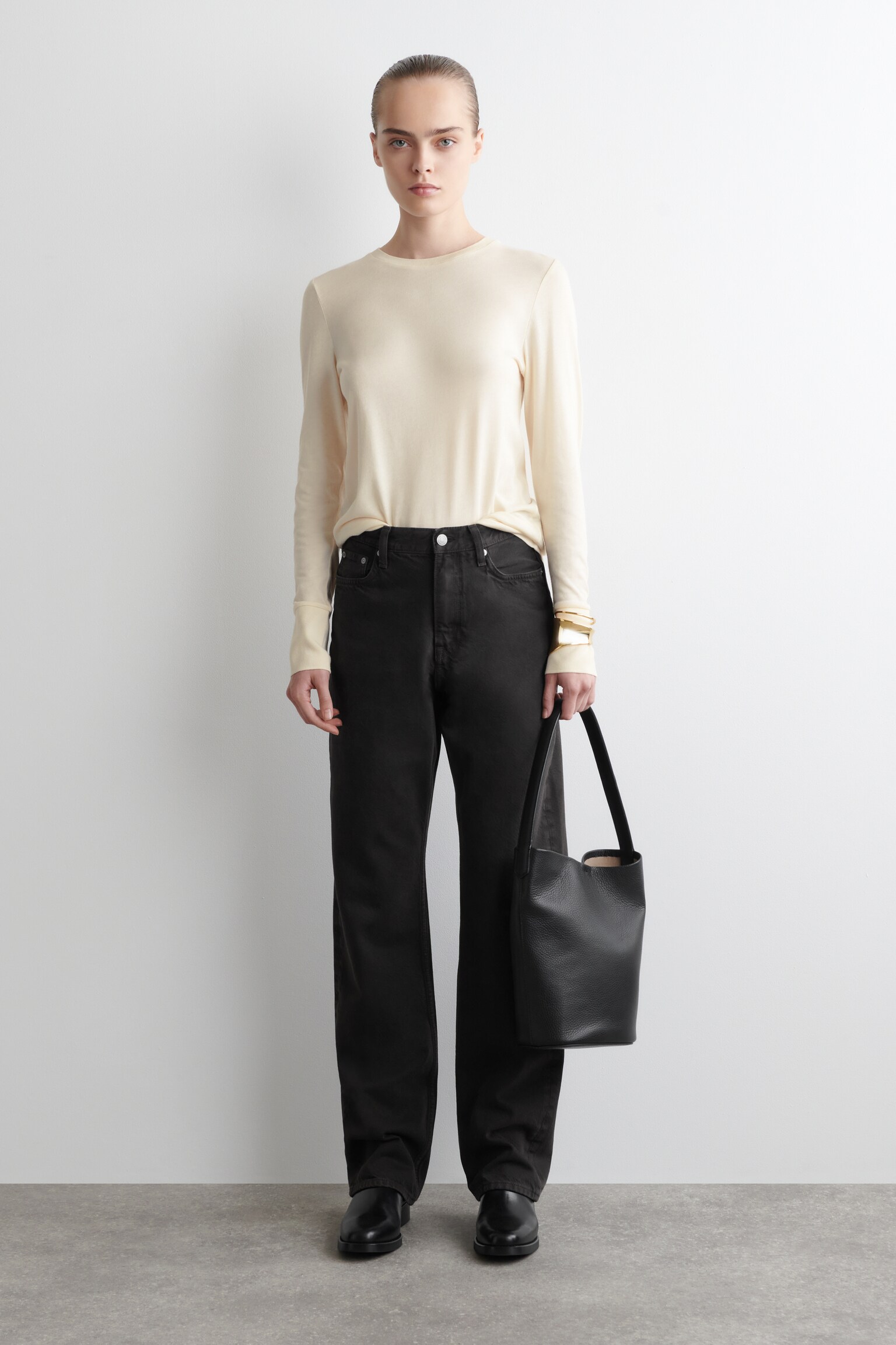 LANGÄRMLIGES OBERTEIL AUS BAUMWOLLJERSEY - CREMEWEISS/Rot/Dunkelblau - 6