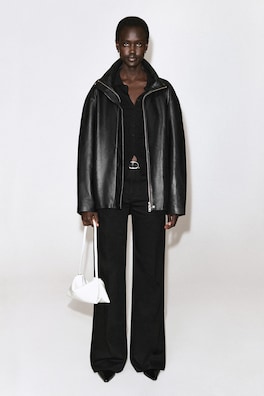 DENIM WIDE-LEG PANTS — BLACK 1