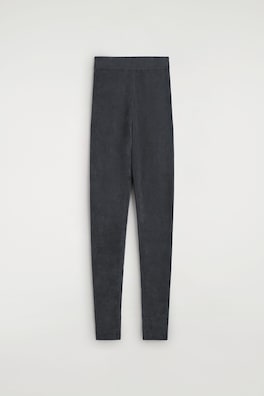 CHENILLE-KNIT LEGGINGS — STEEL 2