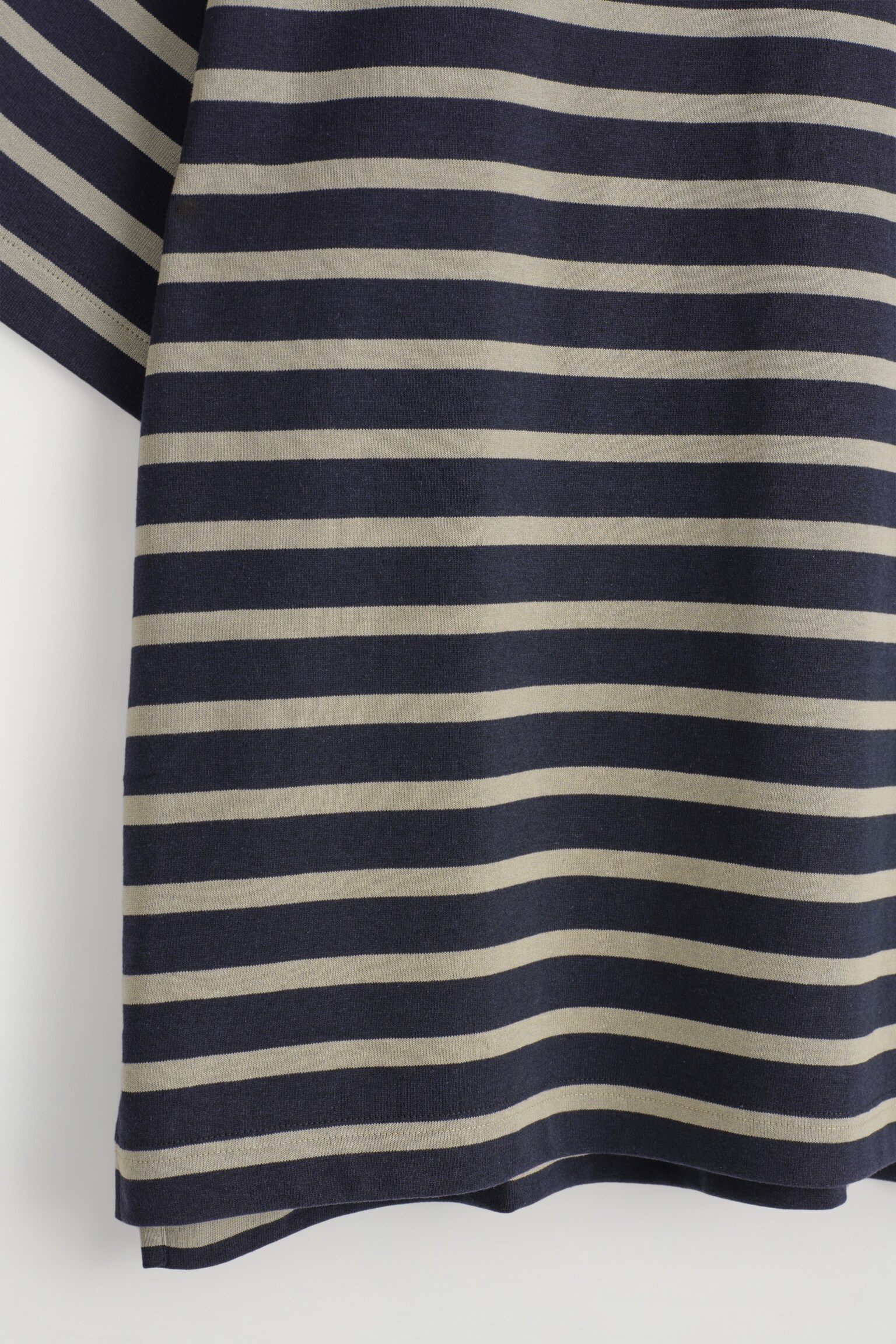 T-SHIRT OVERSIZE EN COTON ÉPAIS - BLEU MARINE / RAYURES/BLANC/NOIR/BRUN / RAYURES/BLEU COBALT - 7