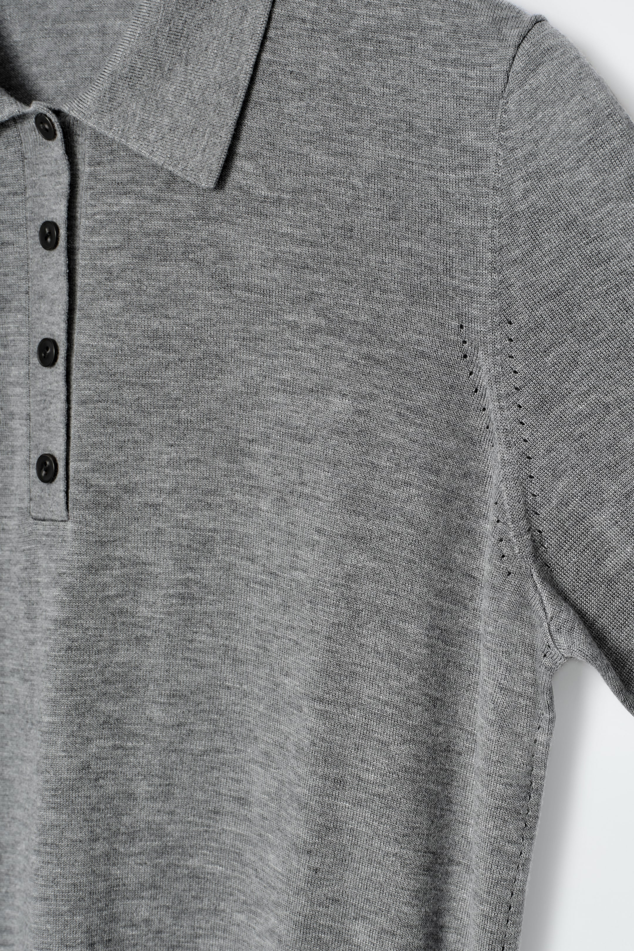 Zobrazit větší obrázek: Polokošile z merino vlny - ŠEDÁ MÉLANŽ - ŽENY | H&M CZ 6
