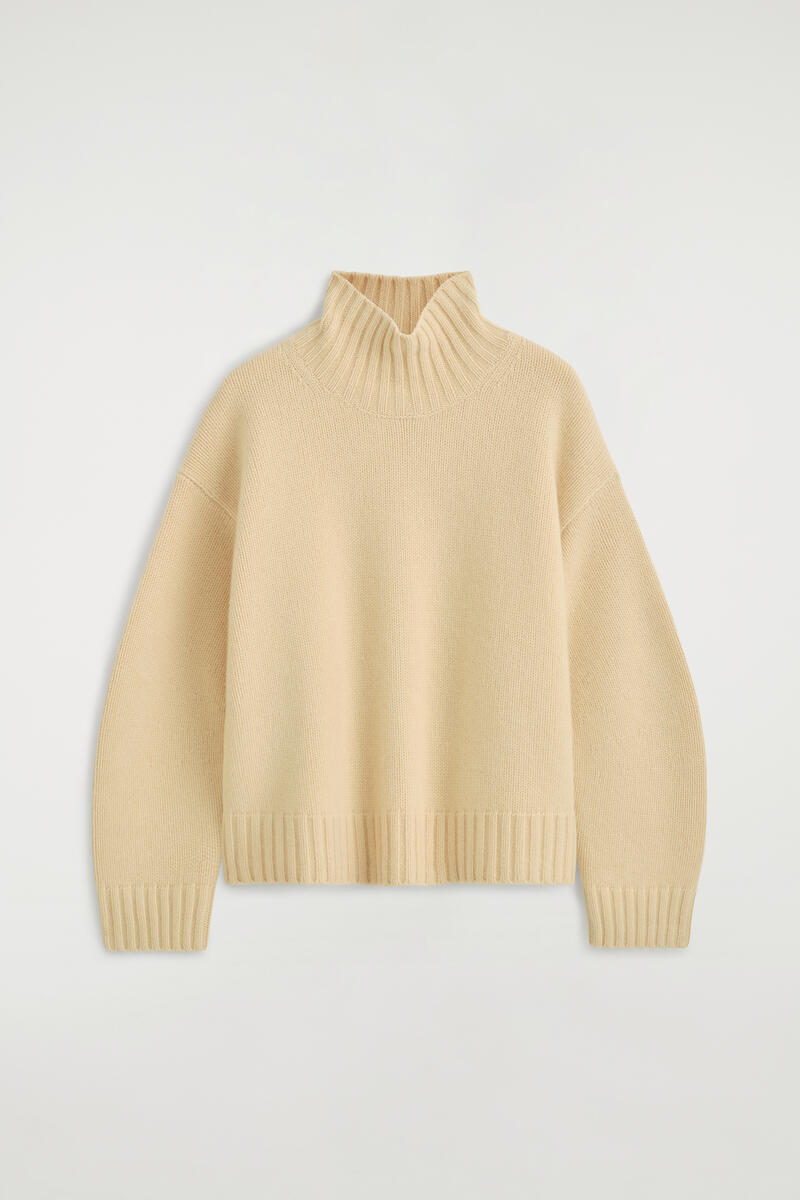 Chunky Pure Cashmere Funnel-Neck Sweater