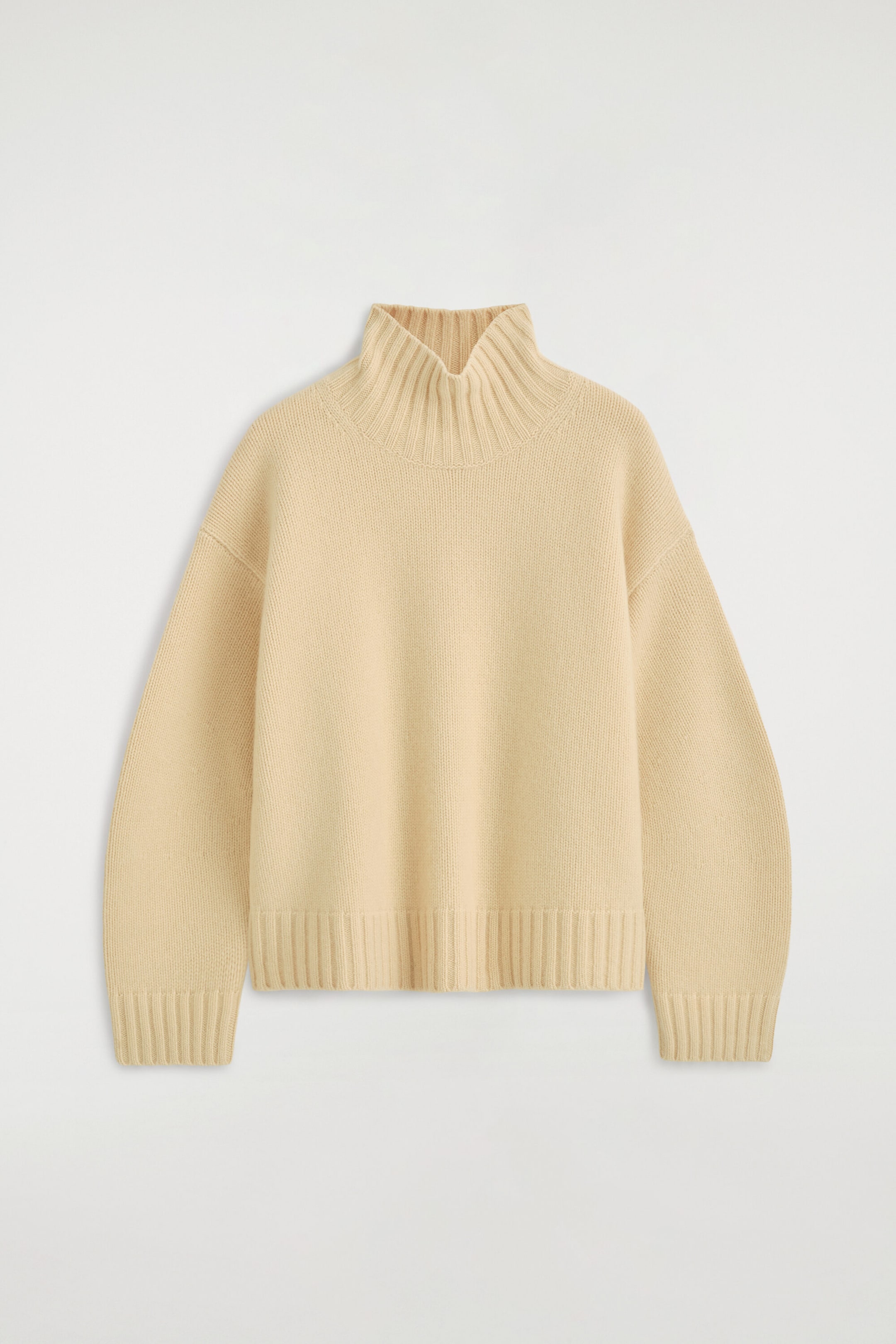 CHUNKY PURE CASHMERE MOCK-NECK SWEATER