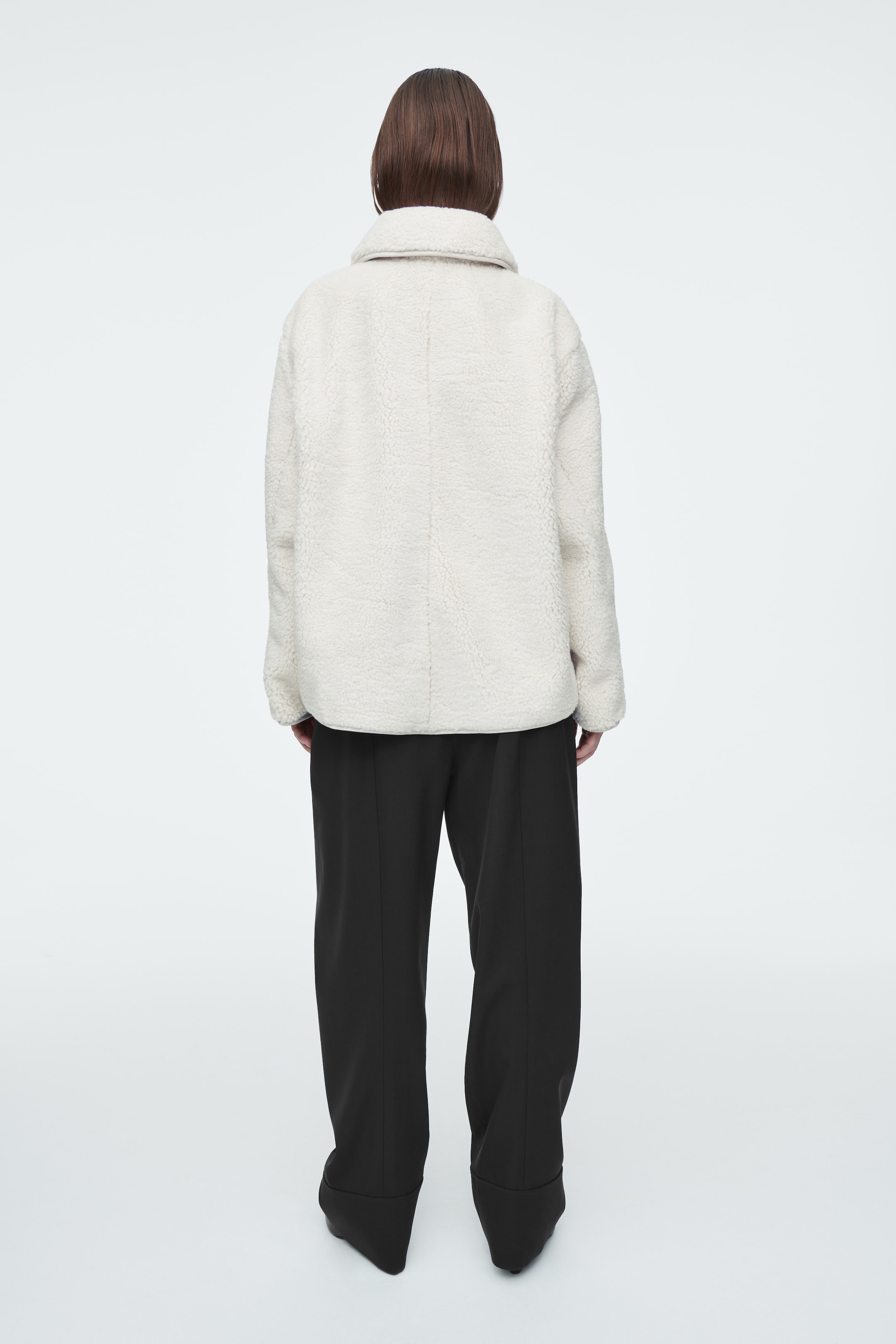 View larger image: COLLARED TEDDY JACKET - IVORY - Ladies | H&M GB 5