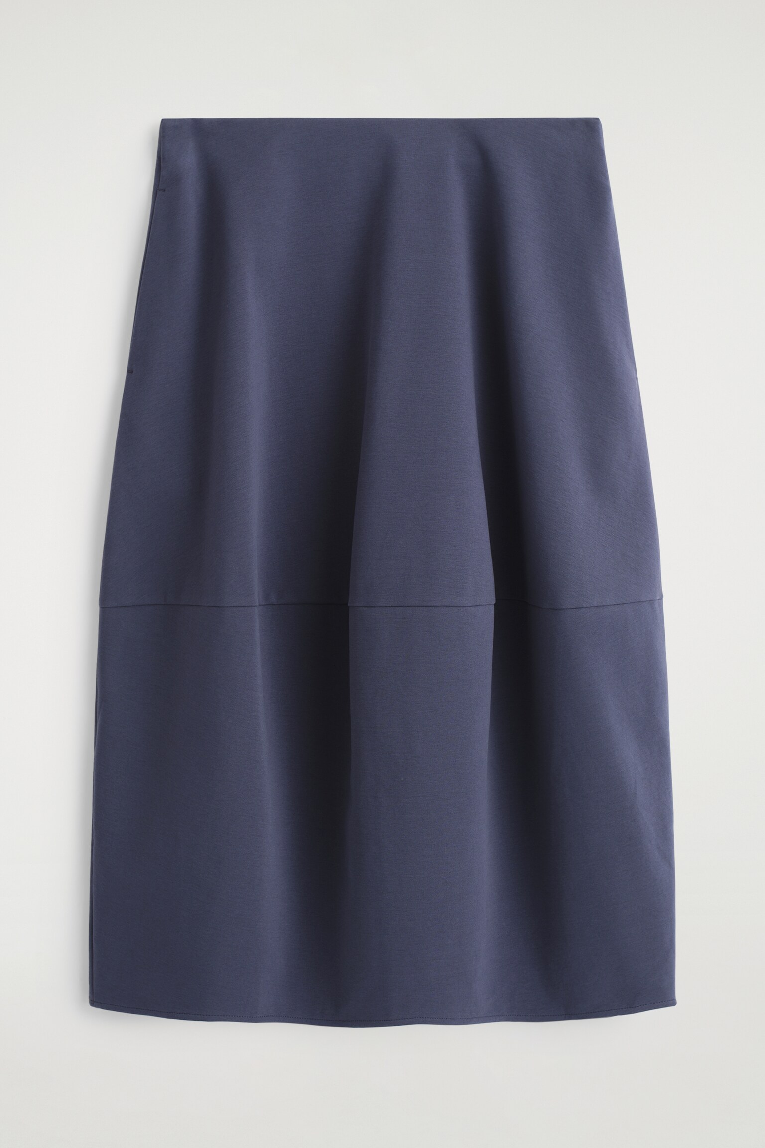 GONNA MIDI IN COTONE DALLA LINEA ARROTONDATA - BLU NAVY/NERO - 2