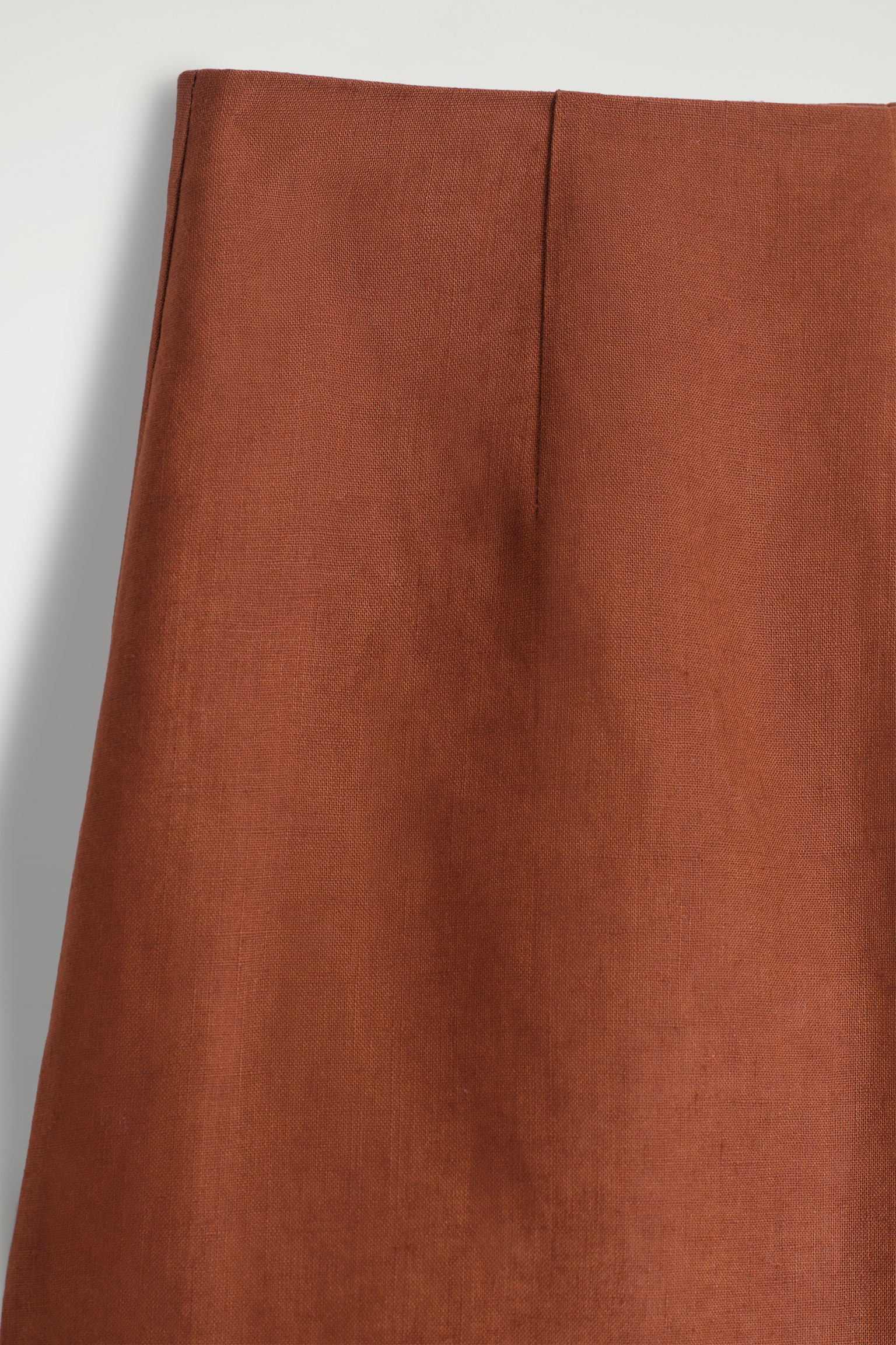 PANTALONI CROPPED A GAMBA LARGA IN LINO - ROSSO SCURO - 6
