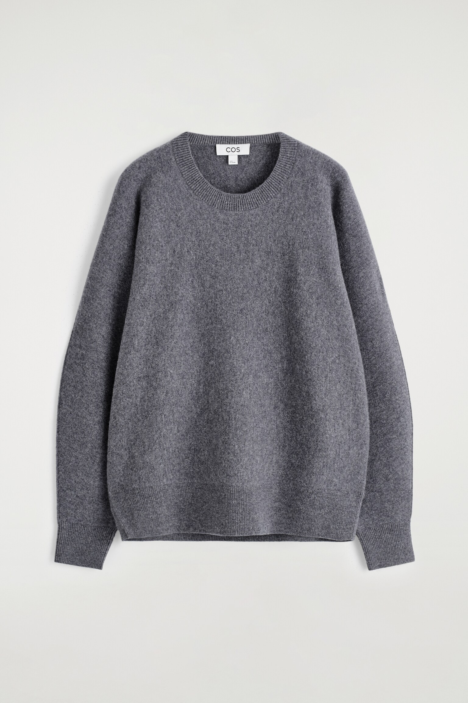 PULL SILHOUETTE ARRONDIE EN LAINE DOUBLE FACE - GRIS CHINÉ/VERT FONCÉ/BLANC - 2