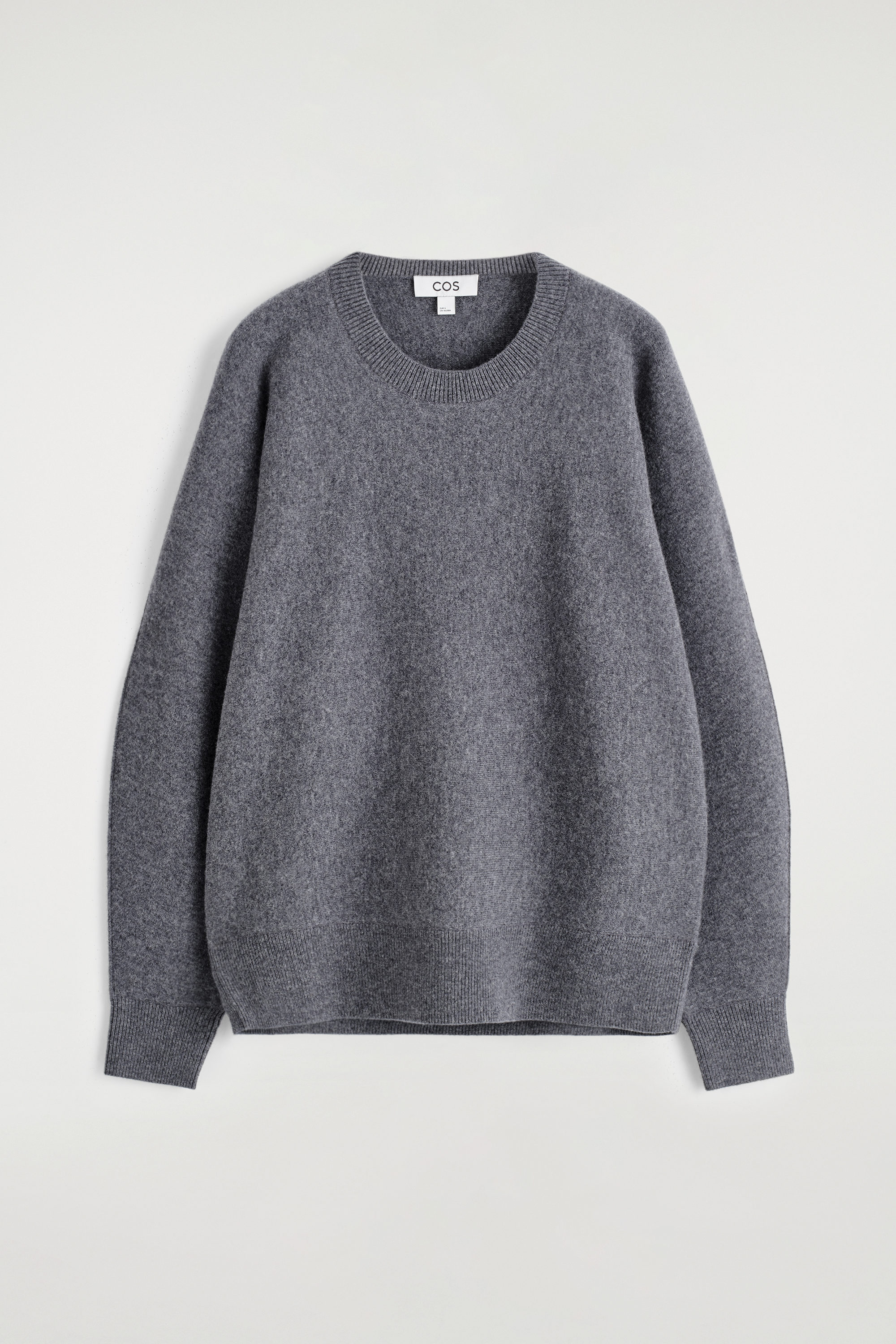 ROUNDED DOUBLE-FACED WOOL SWEATER - GRAY MÉLANGE | COS US