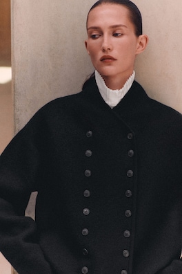 BOILED-WOOL UNIFORM JACKET — BLACK 9