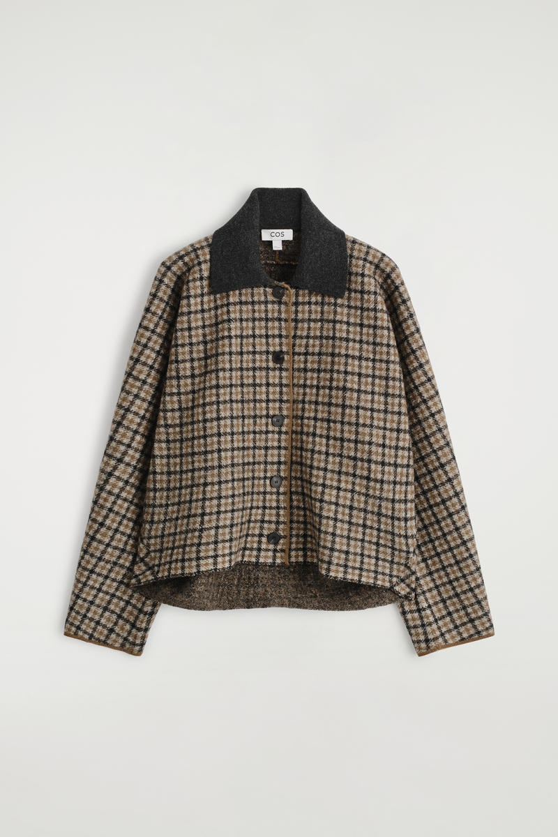 Cos Sculpted Merino Wool Jacket In Brown