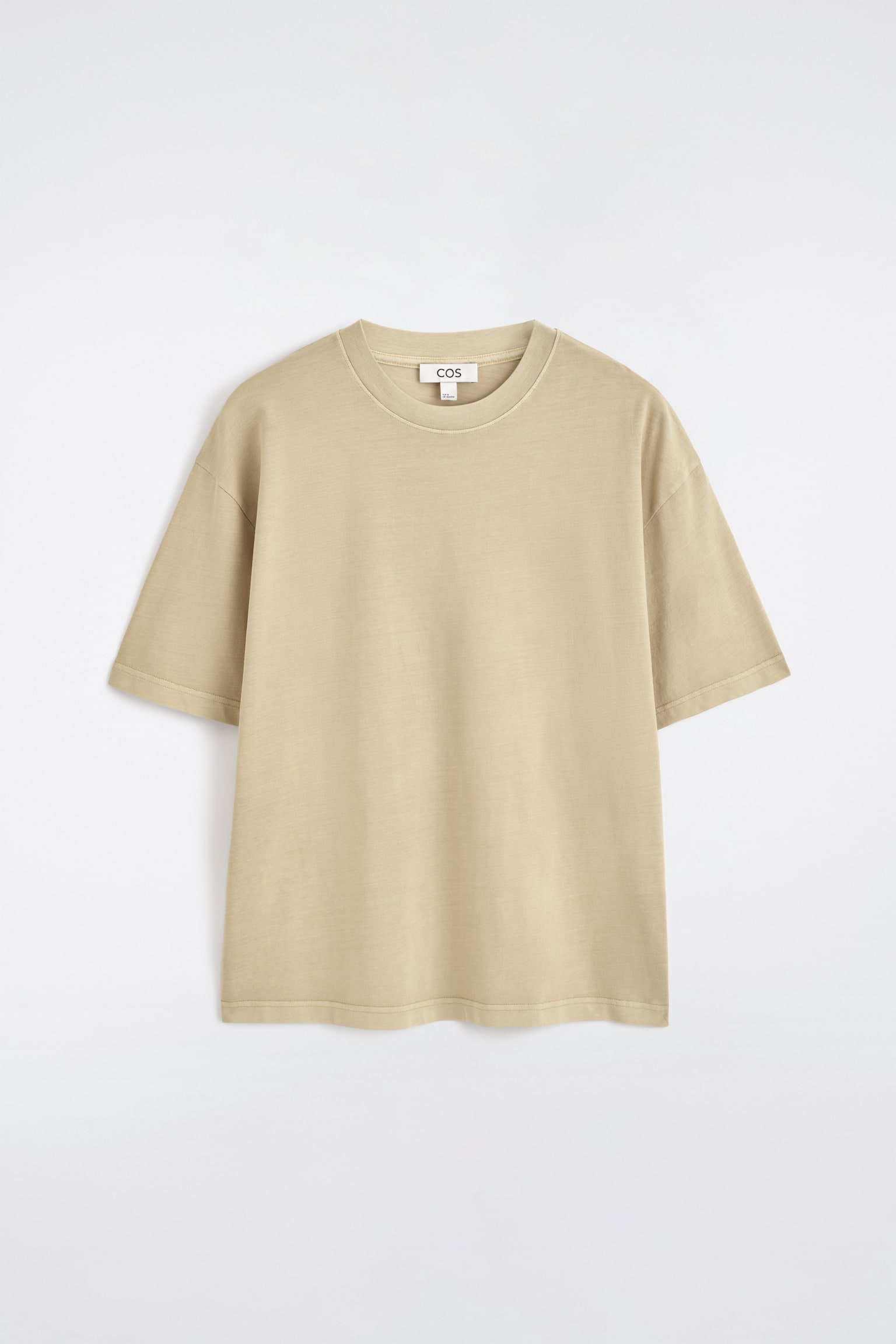 T-SHIRT I LETVÆGTSBOMULD – RELAXED - BEIGE/MØRKEGRØN/MARINEBLÅ/SORT/HVID/MELERET GRÅ - 1