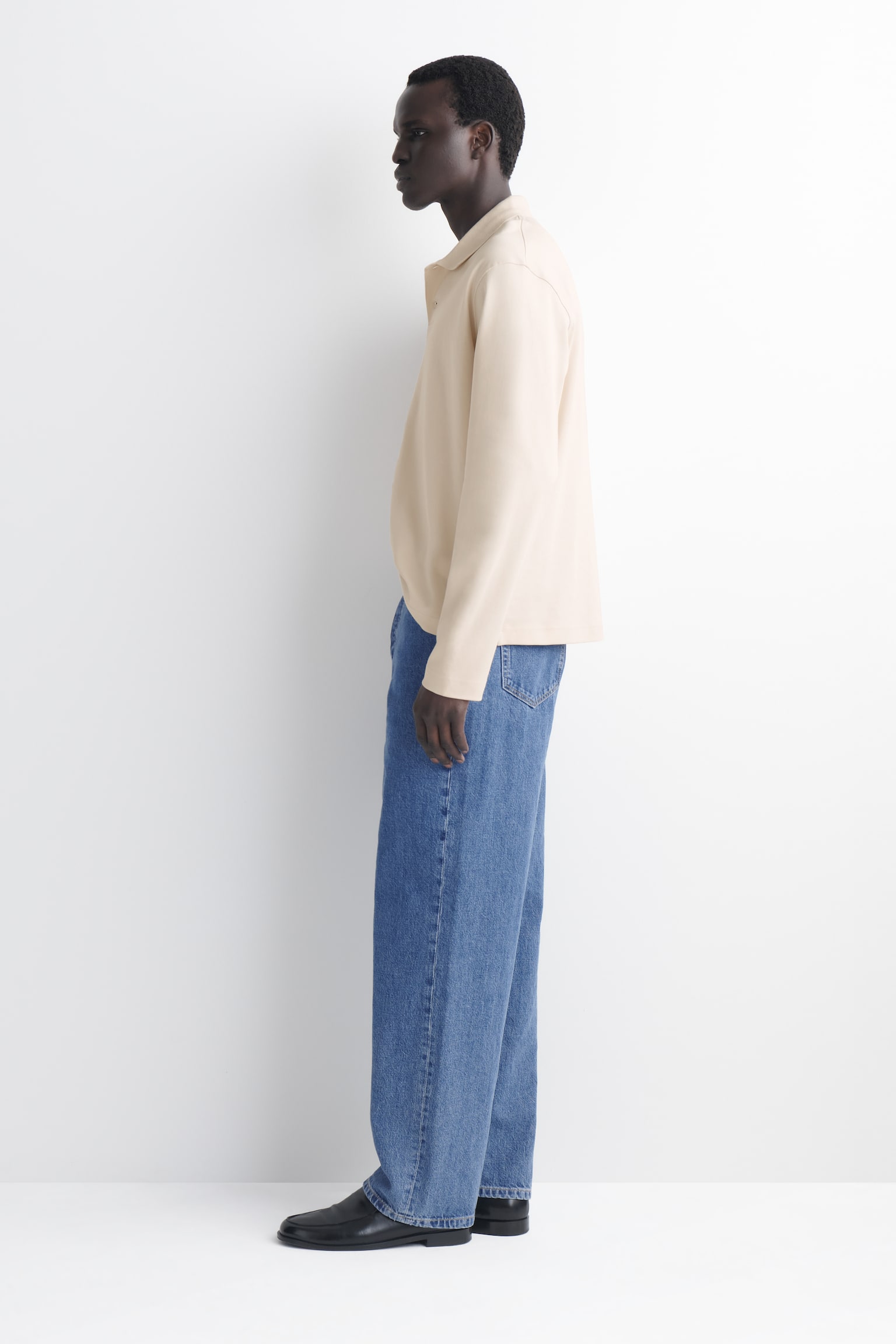 POLO EN COTON INTERLOCK - ÉCRU/ÉCRU / MARINE / RAYURES - 4