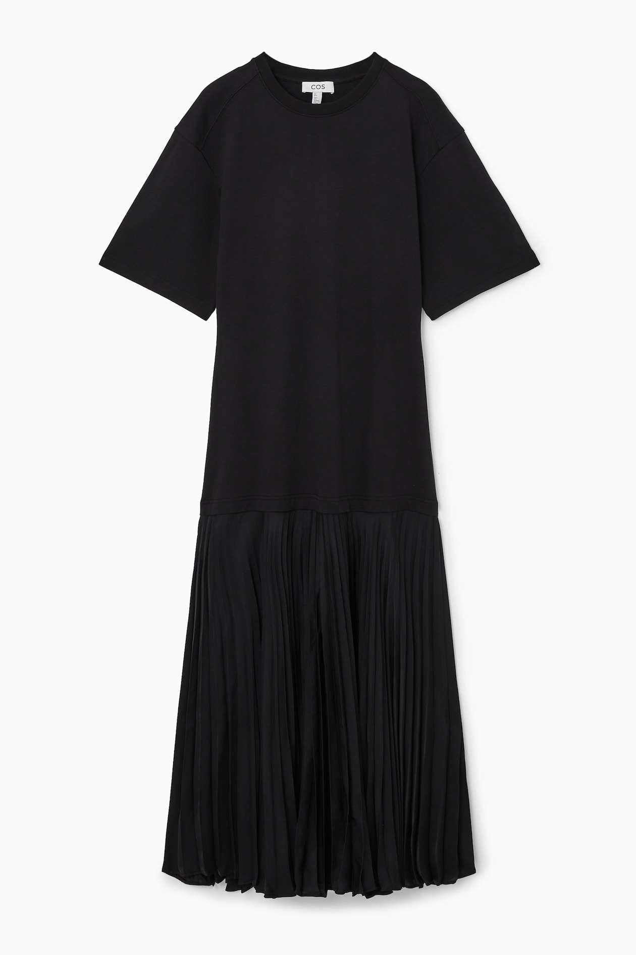 cos pleated skirt t shirt dress T Shirt Dress Cos Black Pleated Dress COS Pleated Dropped-waist T-shirt Dress In Black