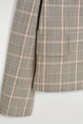 CHECKED WOOL JACKET — BEIGE / CHECKED 8