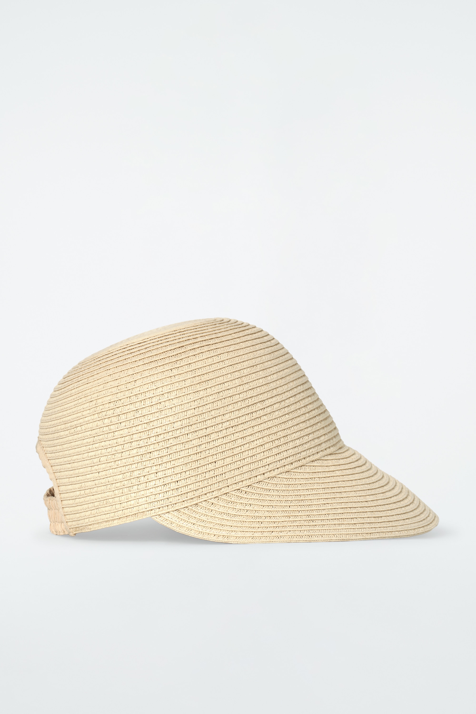 CAPPELLO DA BASEBALL IN PAGLIA INTRECCIATA - SABBIA/NERO