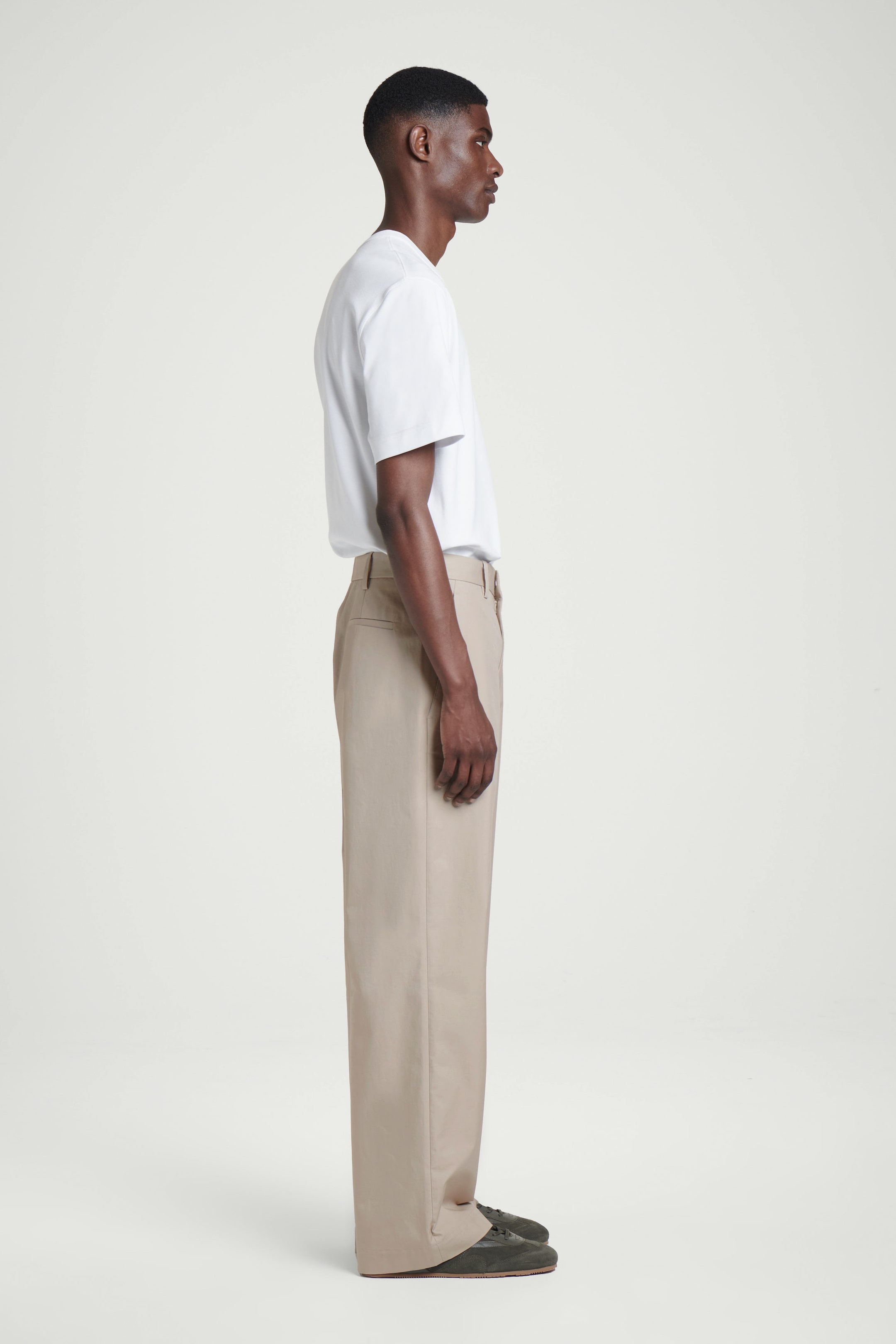 COTTON WIDE-LEG CHINOS